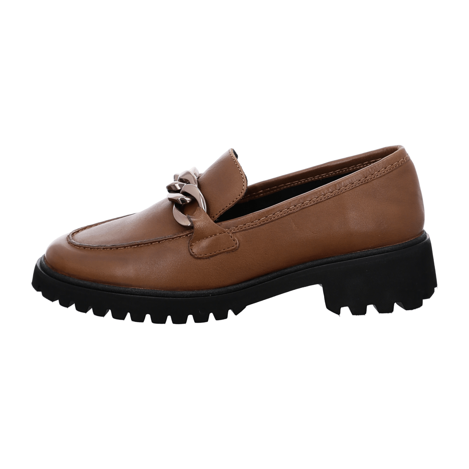 ARA KENT 2 Women's Slip-On Loafers in Brown Smooth Leather with Round Toe and Leather Lining