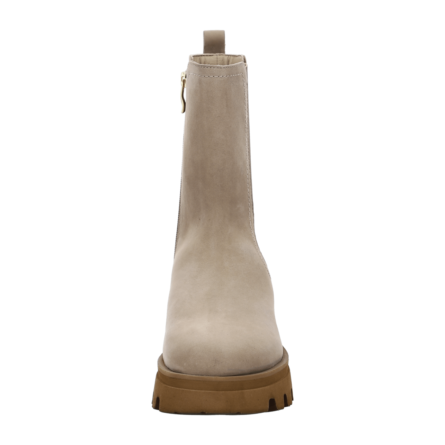 ARA Copenhagen Women's Beige Nubuck Leather Ankle Boots with Winter Lining Classic Chelsea Boots Pull-On