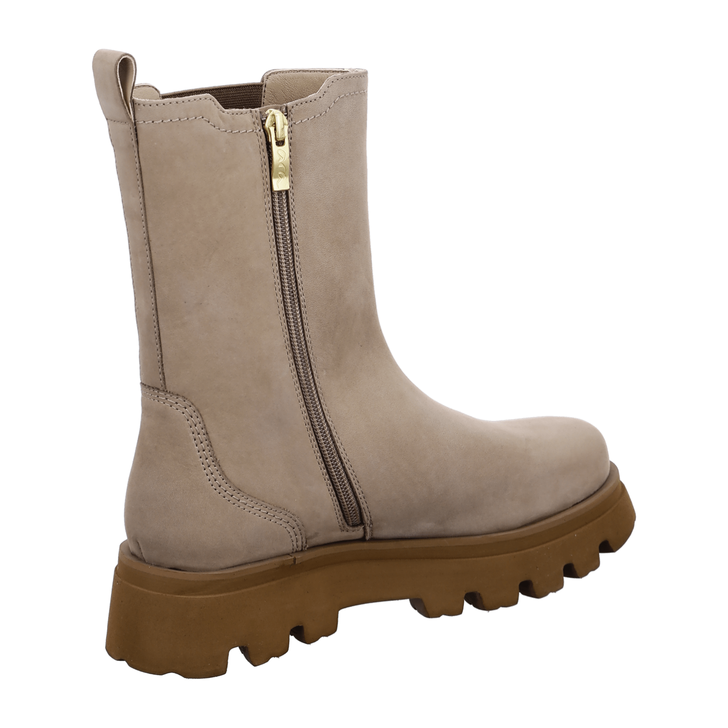 ARA Copenhagen Women's Beige Nubuck Leather Ankle Boots with Winter Lining Classic Chelsea Boots Pull-On