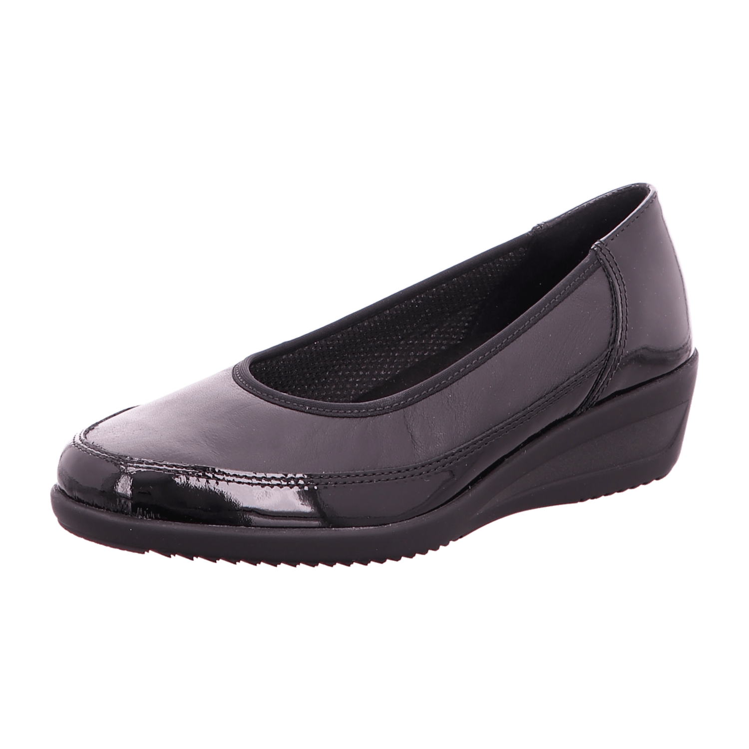ARA ZÜRICH Women's Leather Slip-On Loafers in Black with Textile Lining and Round Toe