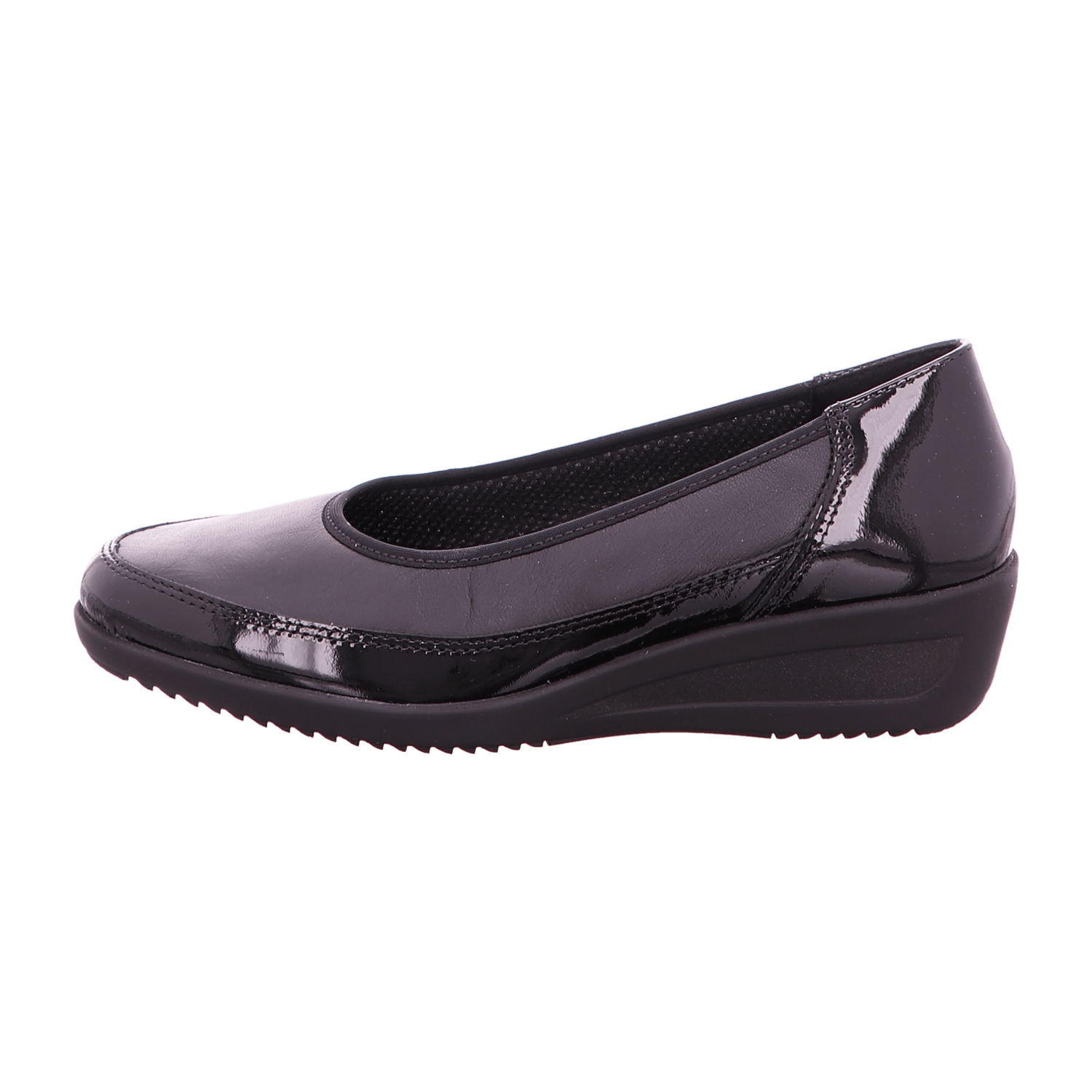 ARA ZÜRICH Women's Leather Slip-On Loafers in Black with Textile Lining and Round Toe