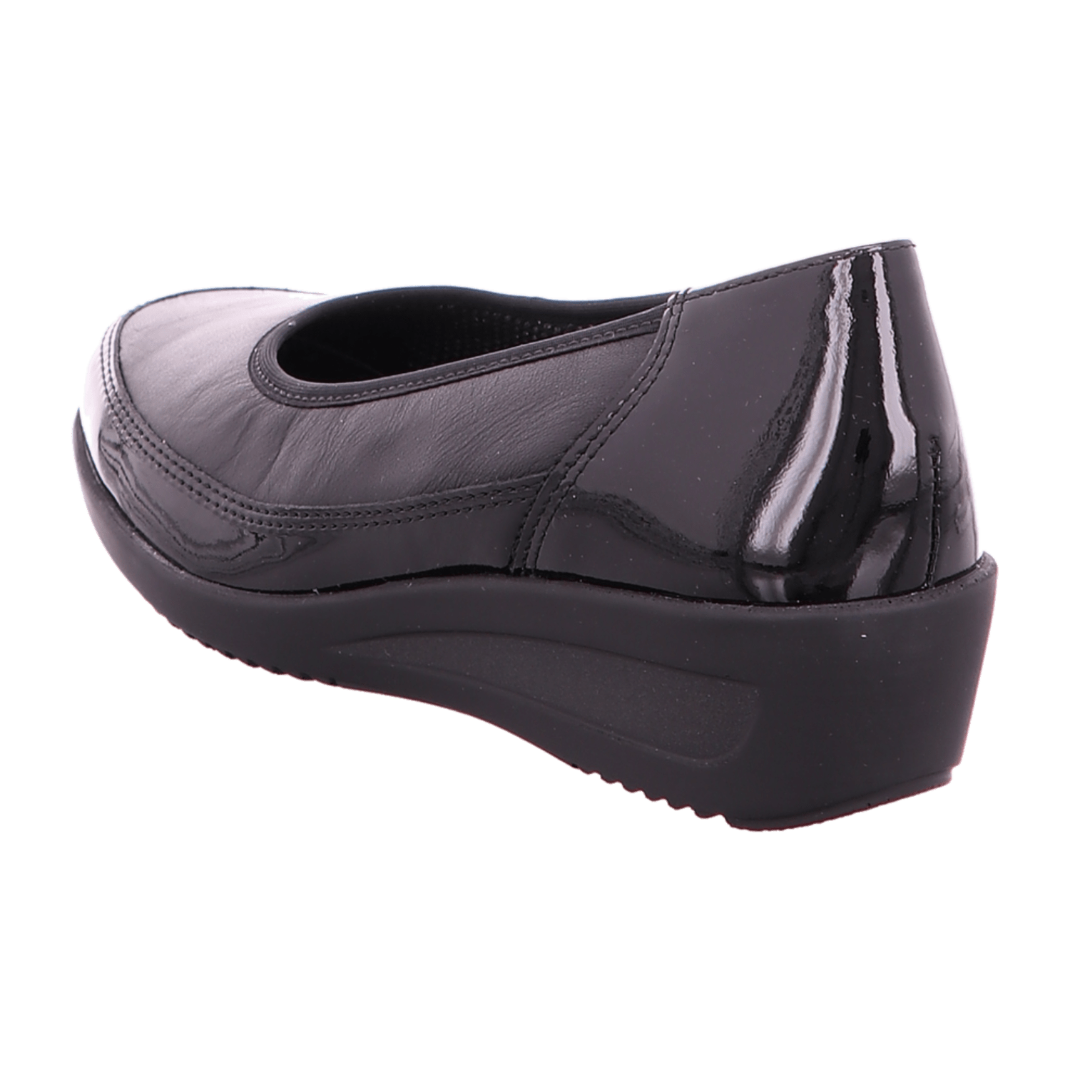 ARA ZÜRICH Women's Leather Slip-On Loafers in Black with Textile Lining and Round Toe