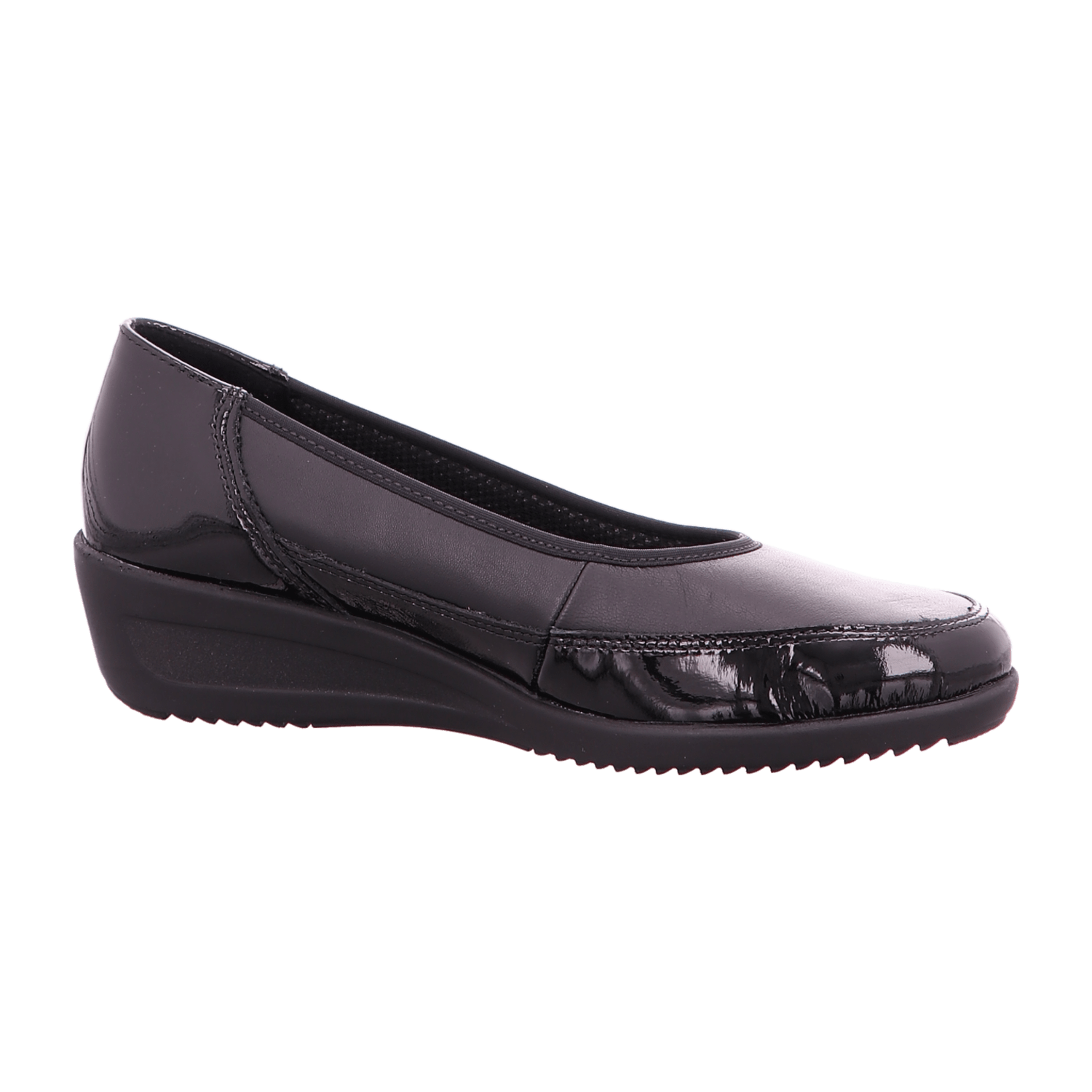 ARA ZÜRICH Women's Leather Slip-On Loafers in Black with Textile Lining and Round Toe
