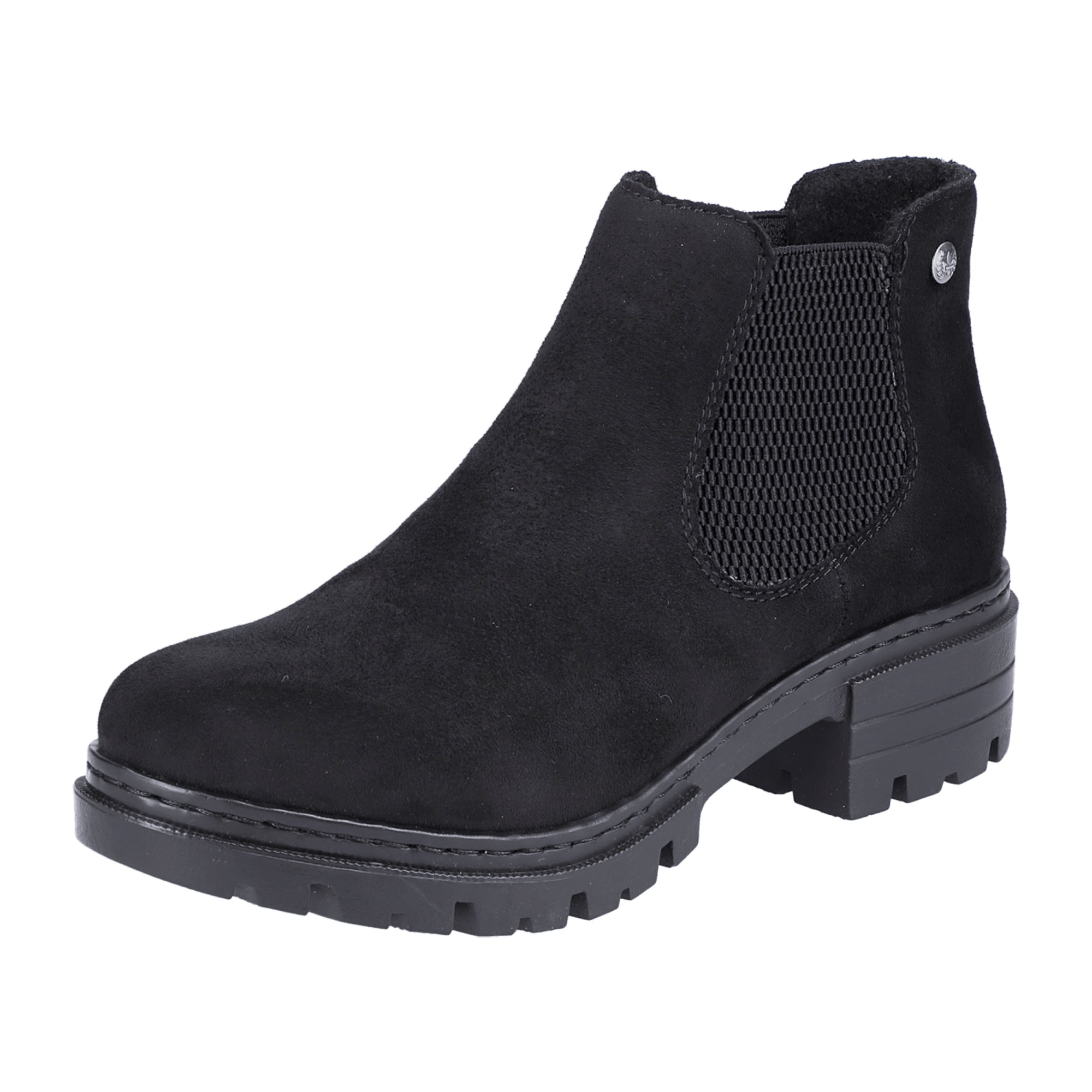 Rieker Women's Black Ankle Boots with Zip and Warm Lining