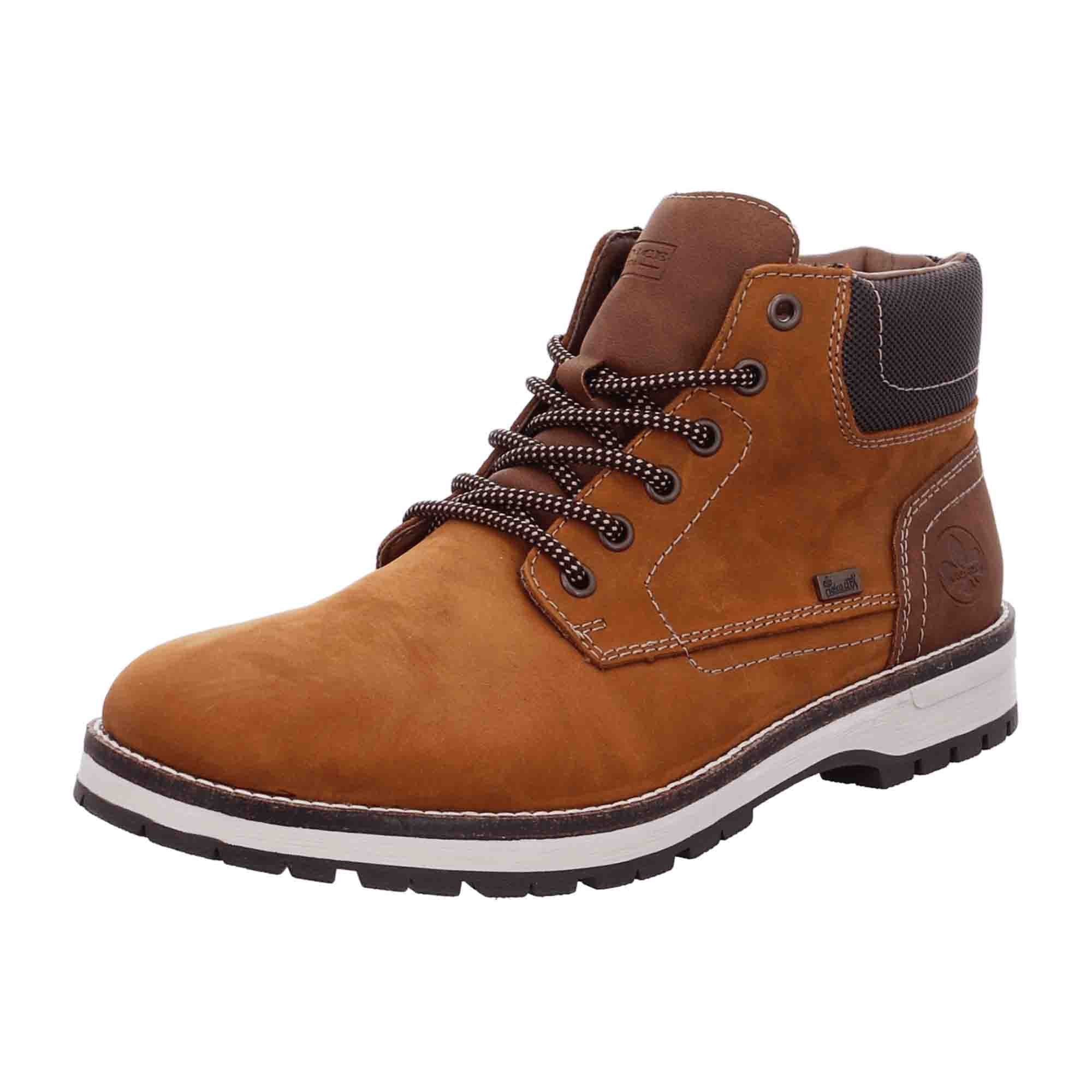 Rieker Men's Brown Leather Boots with Warm Lining and RiekerTex Waterproofing