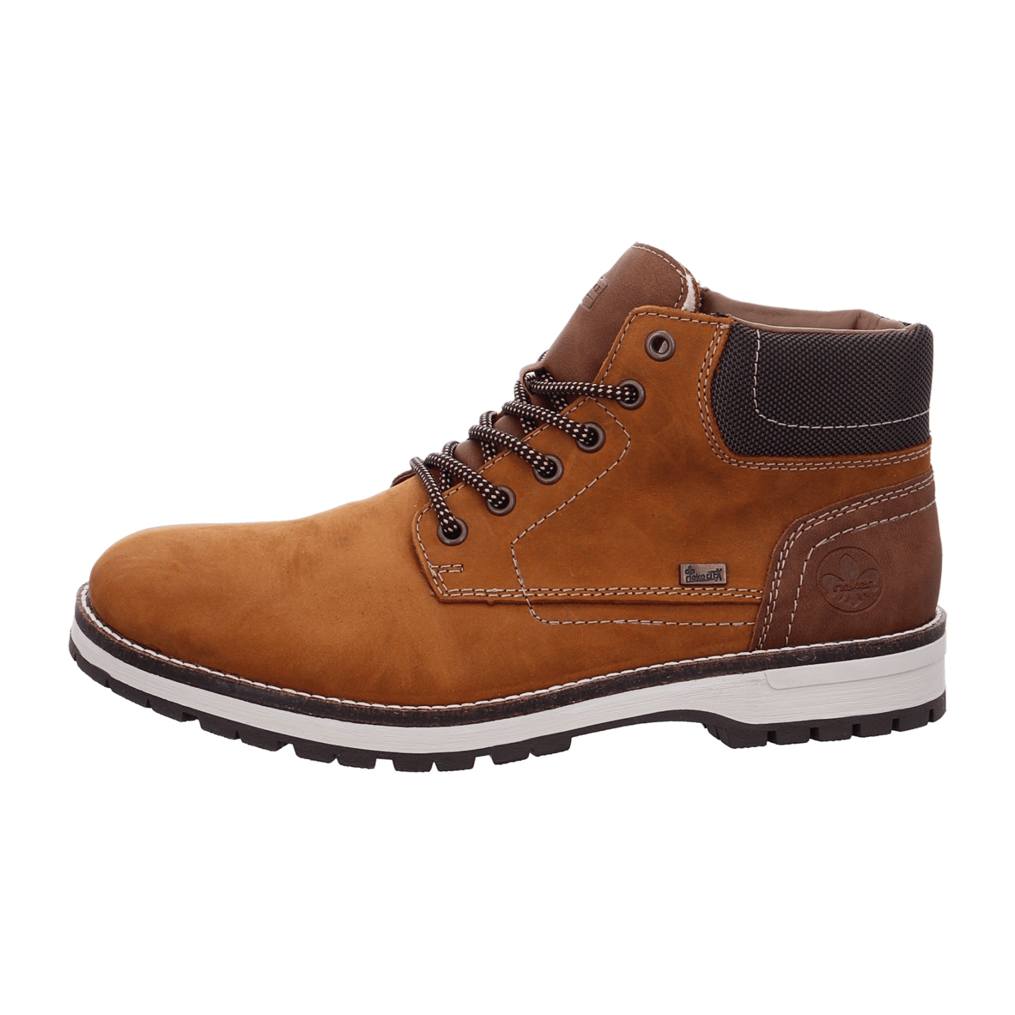 Rieker Men's Brown Leather Boots with Warm Lining and RiekerTex Waterproofing