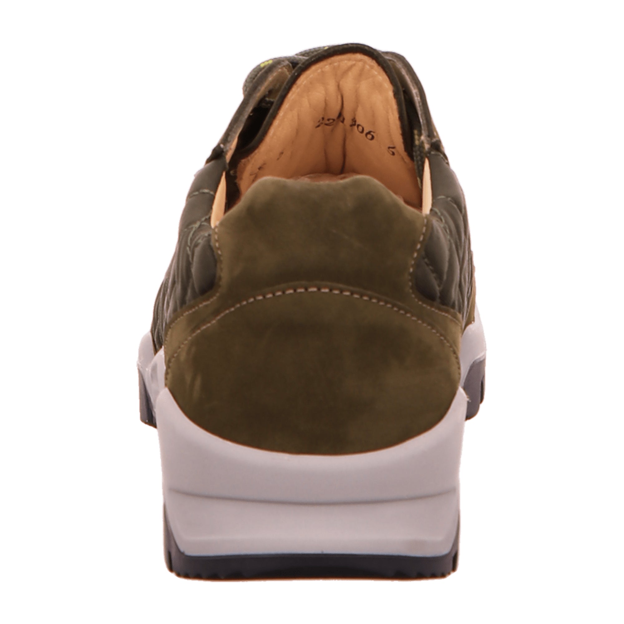Finn Comfort Tessin Women's Olive Nubuck Quilted Sneaker - Comfortable Orthopedic Lace-Up Shoes