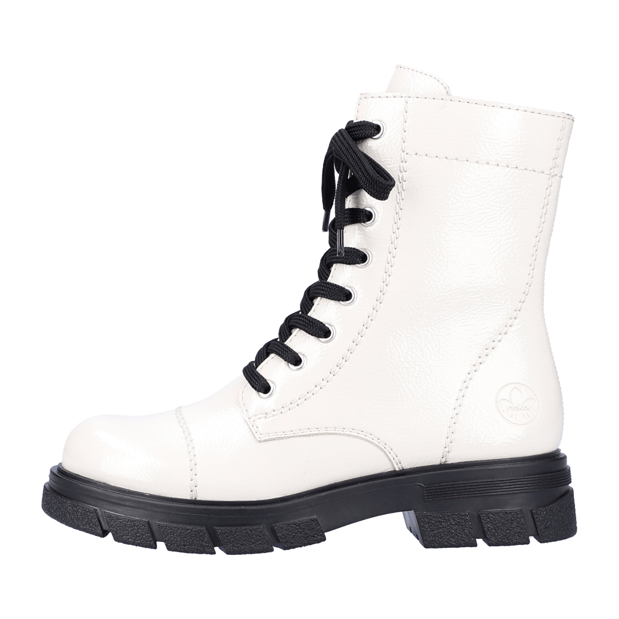 Rieker Women's White Biker Boots Z912280 Comfortable Winter Style