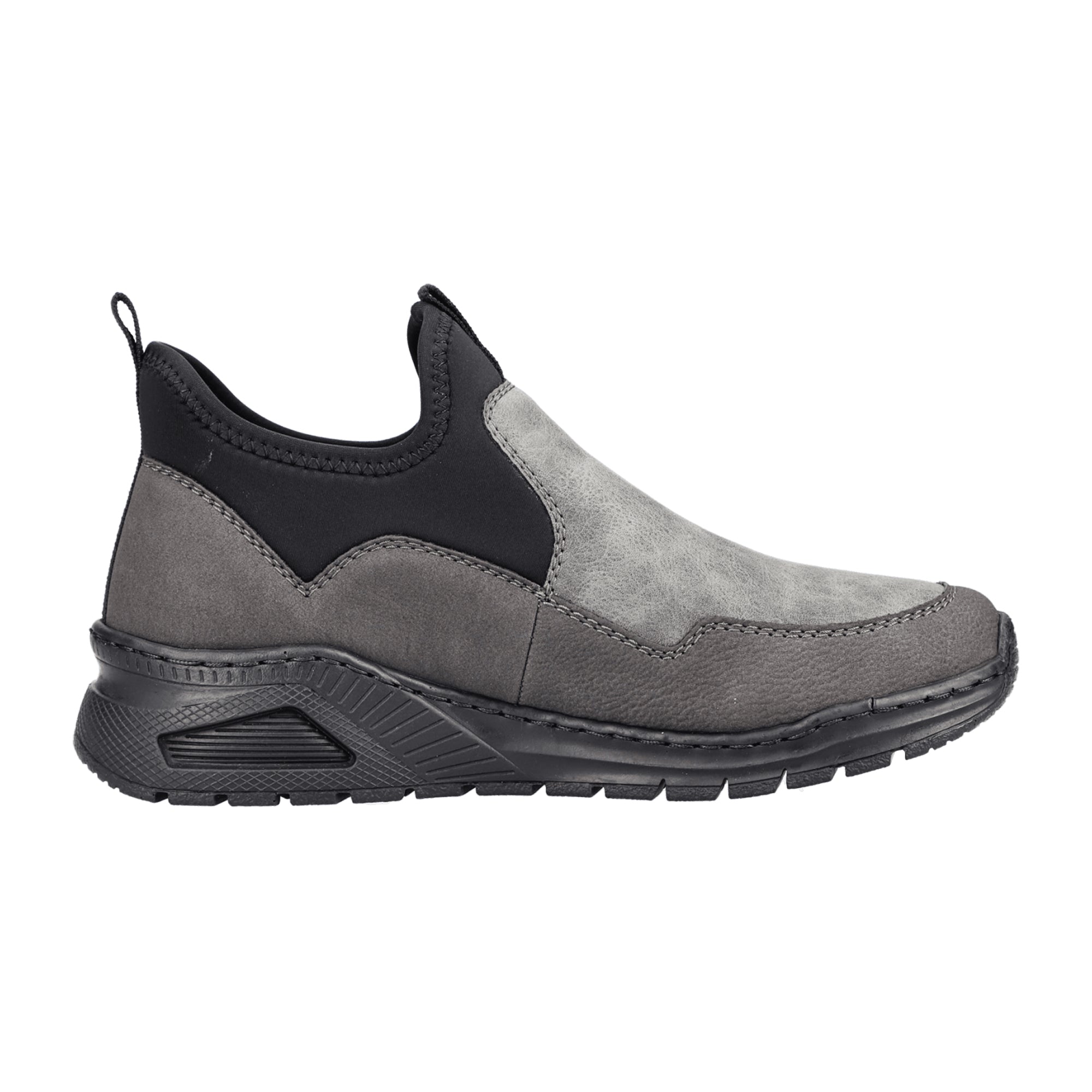 Rieker Women's Gray Slip-On Ankle Boots with Warm Lining and Zipper