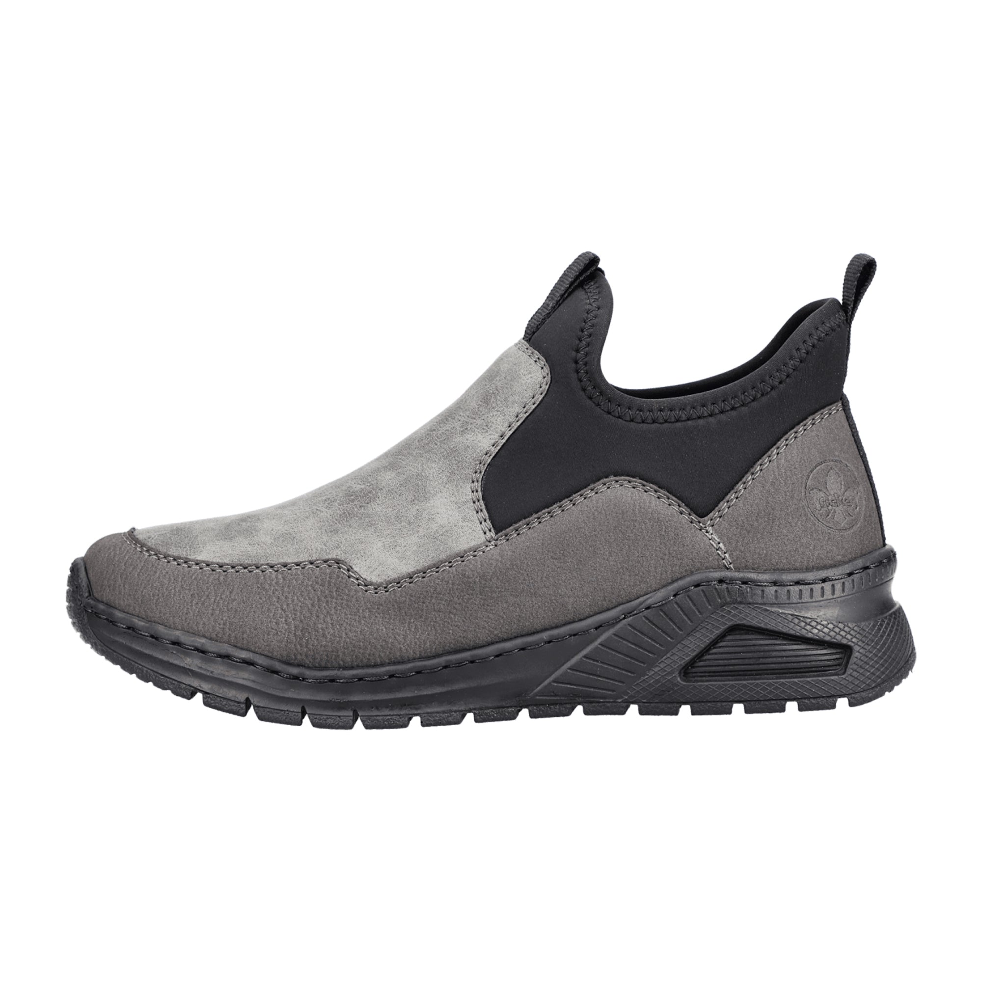 Rieker Women's Gray Slip-On Ankle Boots with Warm Lining and Zipper