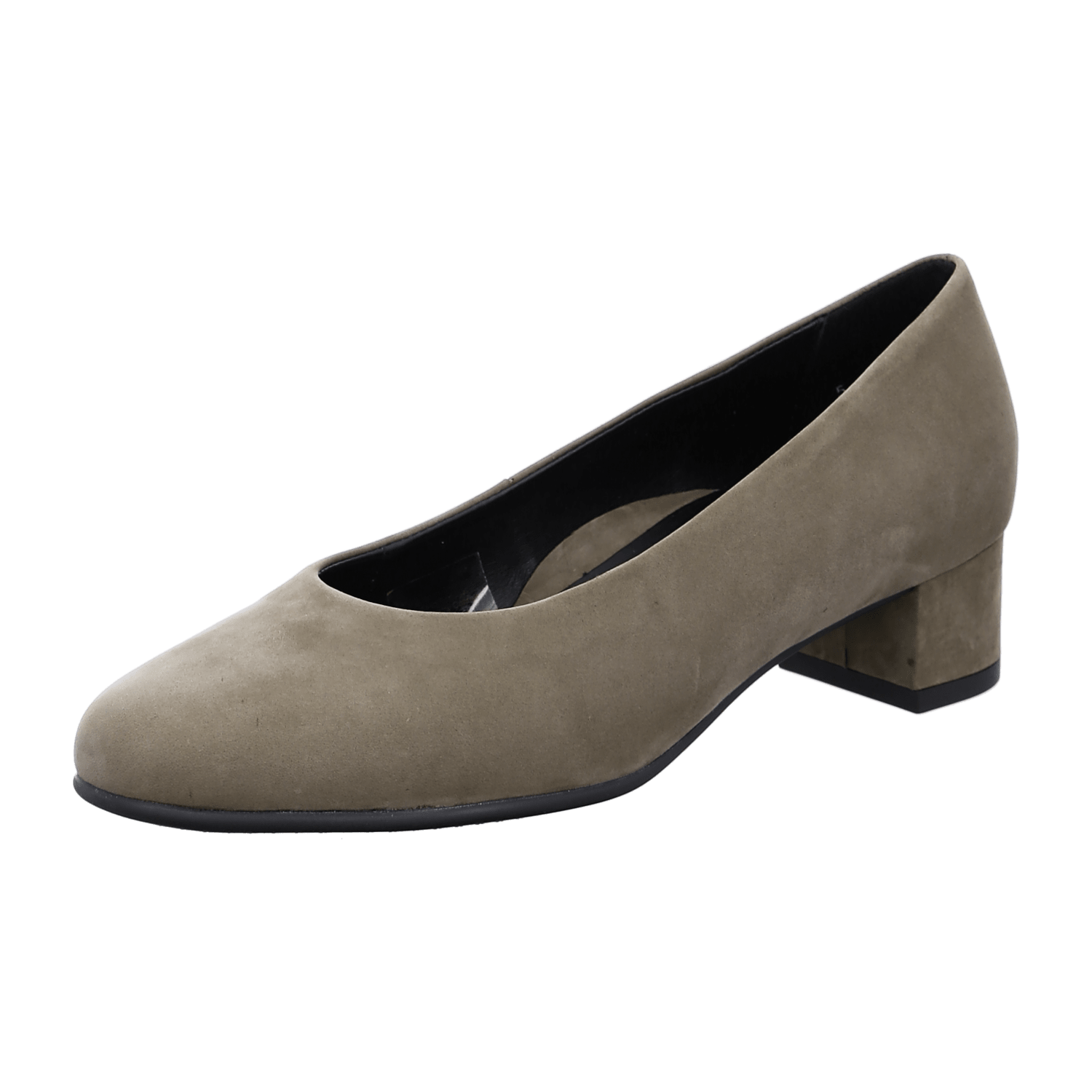 ARA VICENZA VIC Women's Pumps in Grey Nubuck with Round Toe, Slip-On Design and Leather Lining