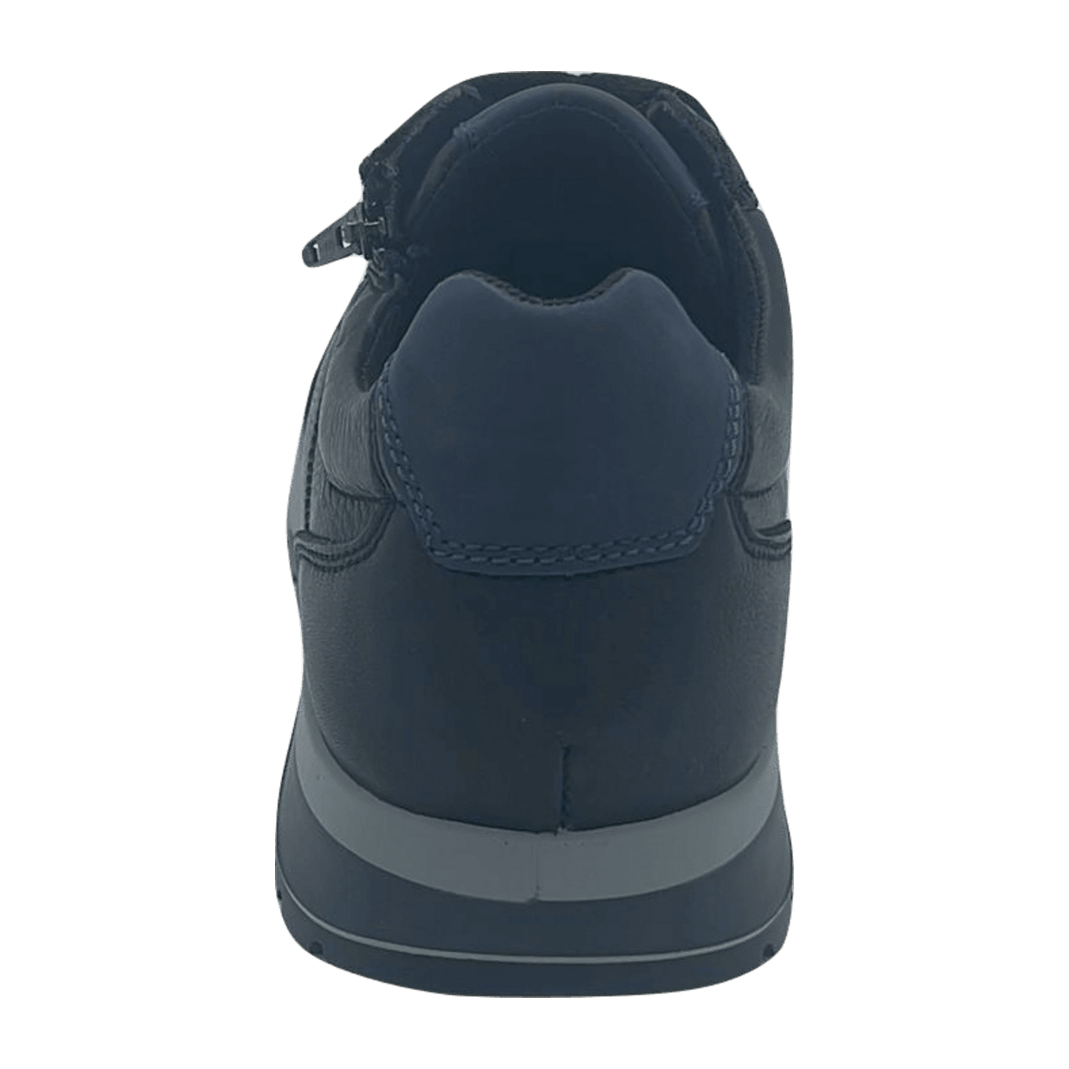 ARA Matteo Men's Derby Shoes in Black Smooth Leather with Zipper and Round Toe