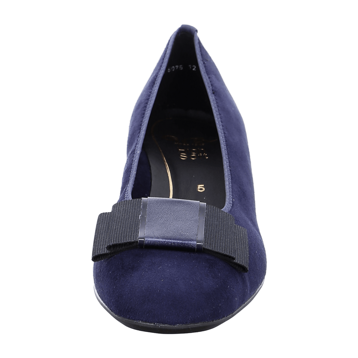ARA GRAZ Women's Blue Velvet Leather Pumps with Round Toe and Leather Lining - Bartel-Shop
