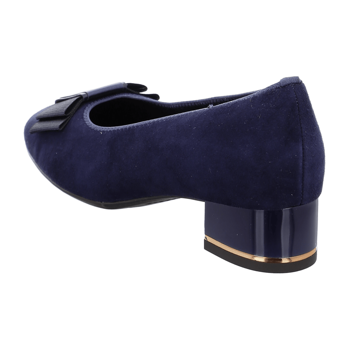 ARA GRAZ Women's Blue Velvet Leather Pumps with Round Toe and Leather Lining - Bartel-Shop