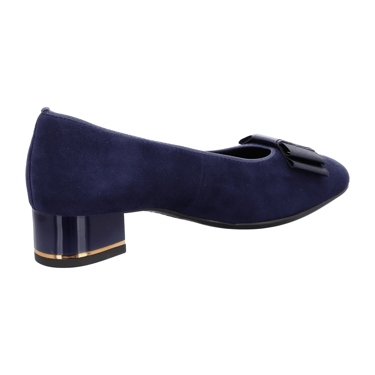 ARA GRAZ Women's Blue Velvet Leather Pumps with Round Toe and Leather Lining - Bartel-Shop