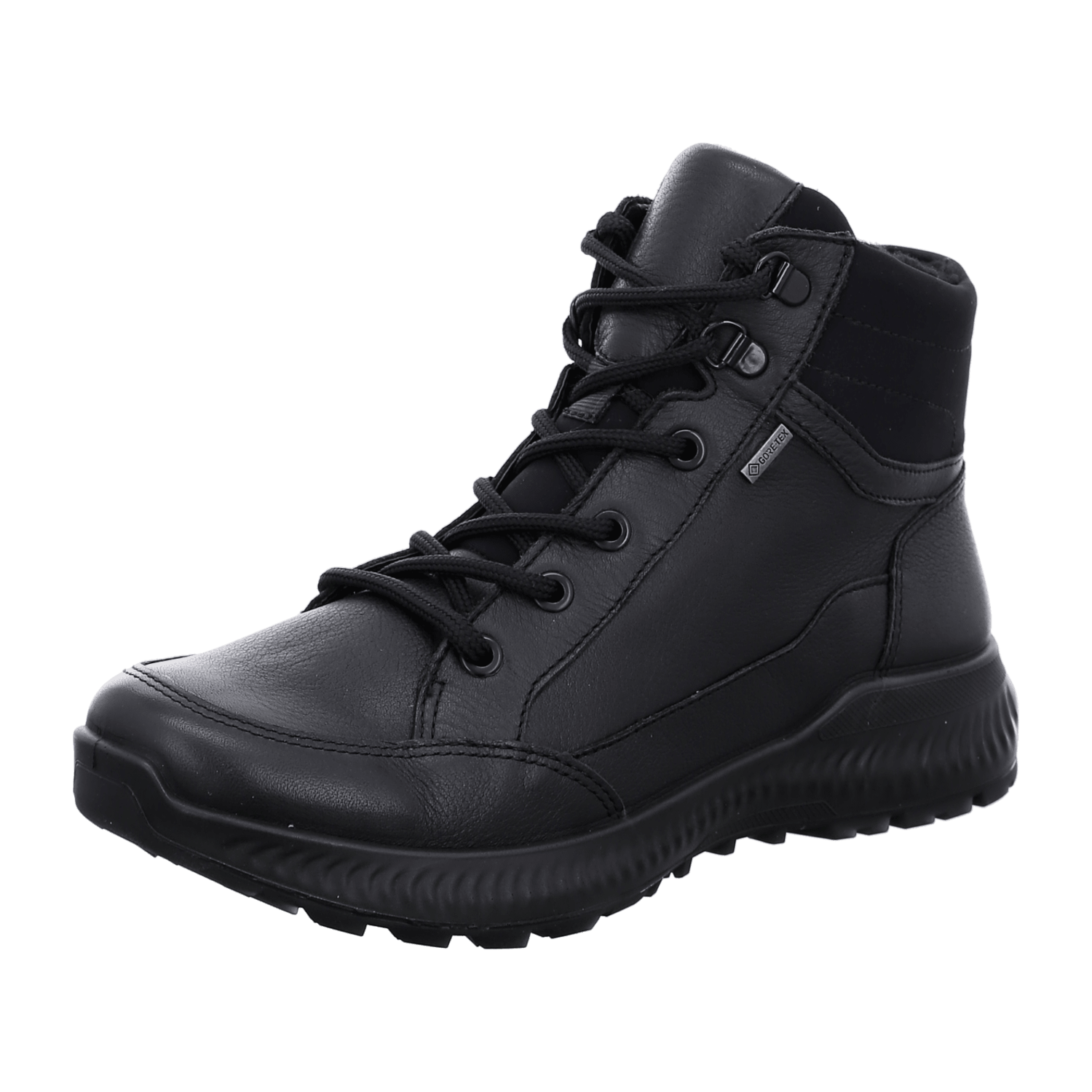 ARA Hiker Women's Winter Boots in Smooth Leather, Black with Quick-Lace System and Fleece Lining