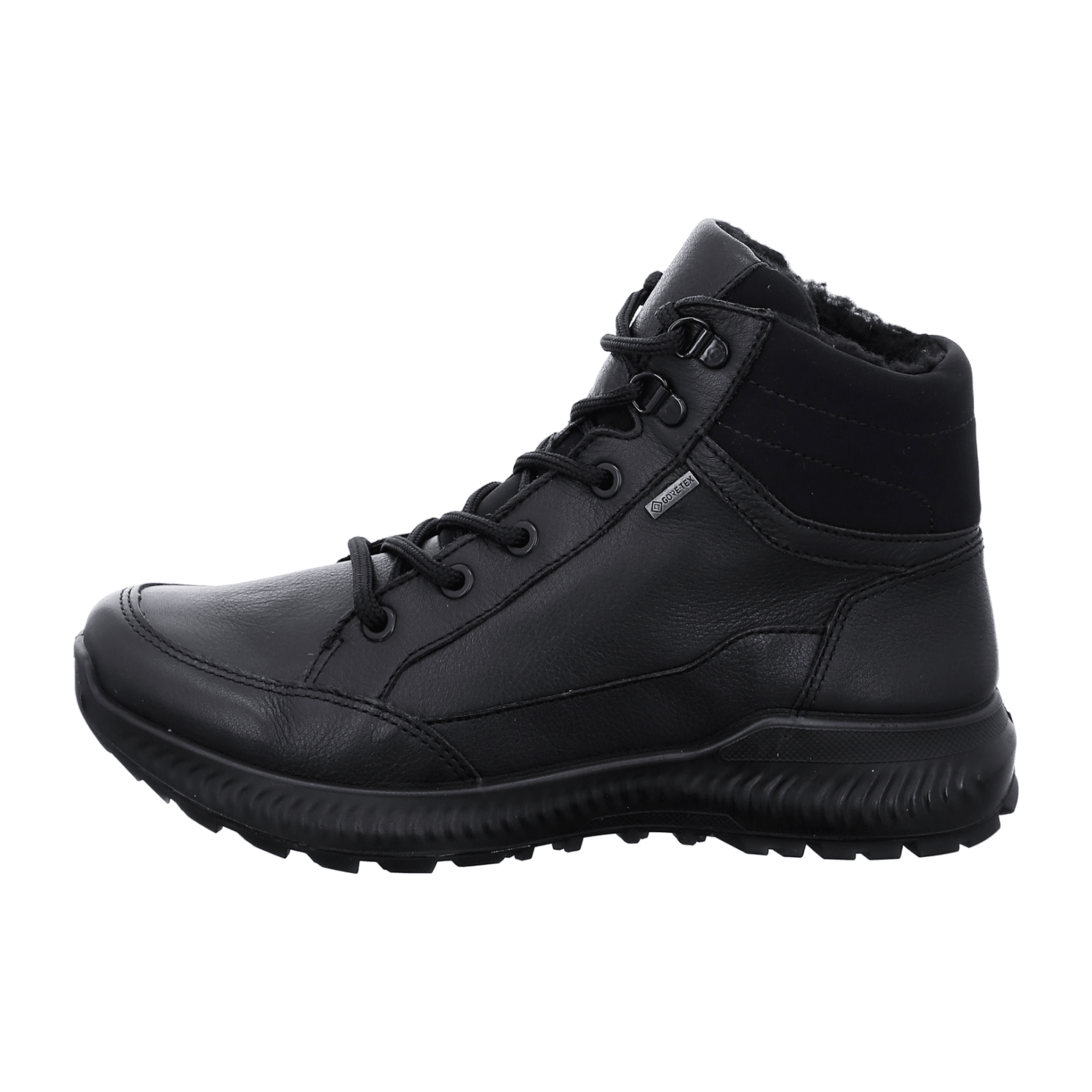ARA Hiker Women's Winter Boots in Smooth Leather, Black with Quick-Lace System and Fleece Lining