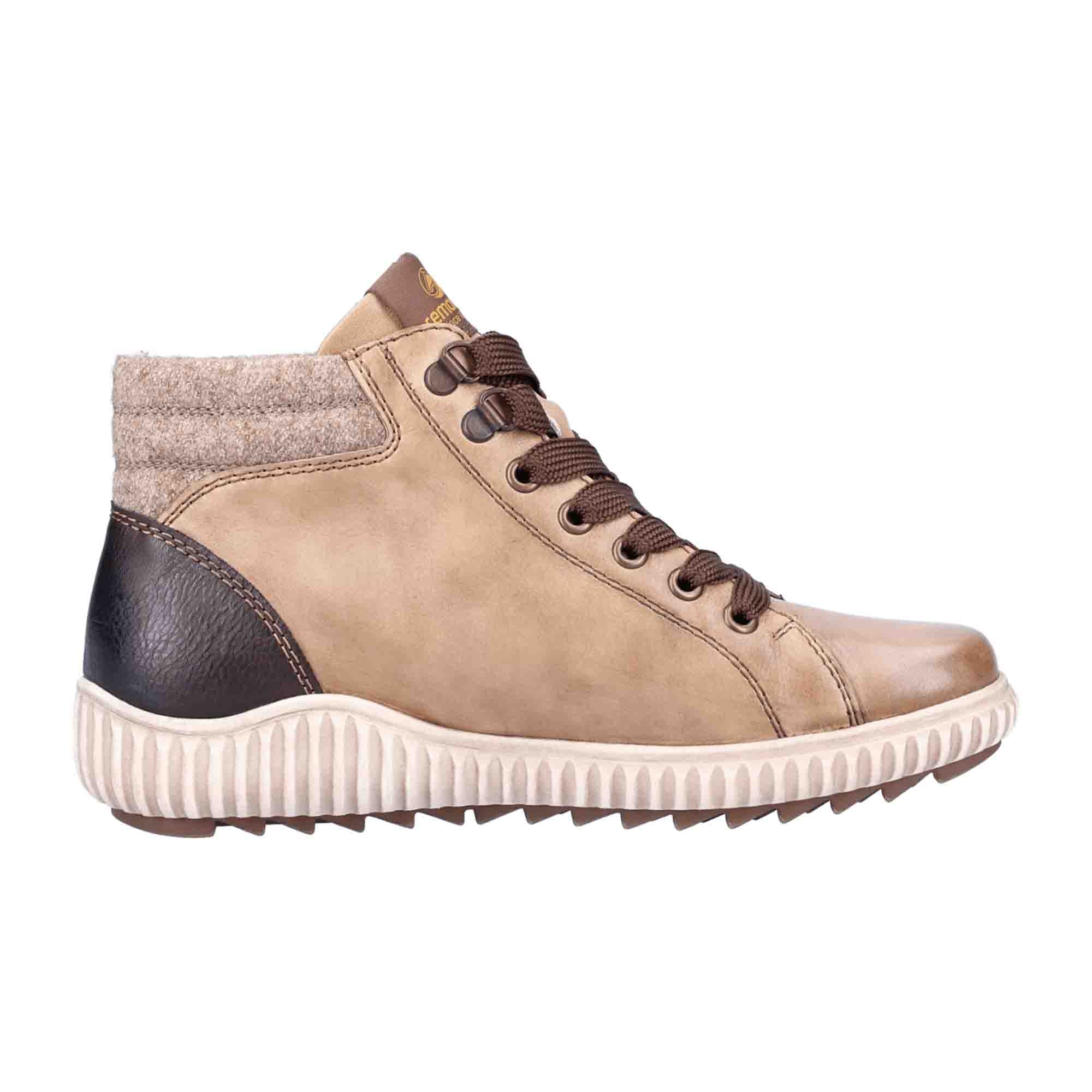 Remonte Women's Colorful Leather Ankle Boots with Warm Lining and Zip Closure