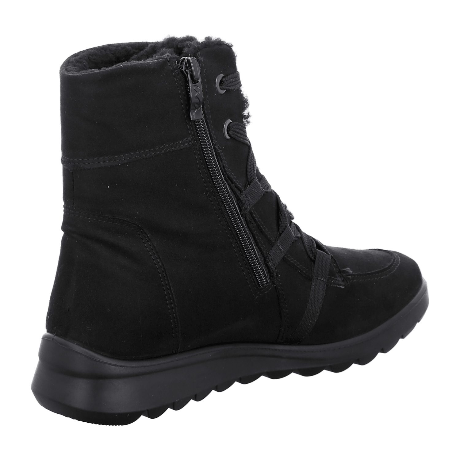 ARA Toronto Women's Winter Boots with Zipper Black Cold-Weather Lined Textile