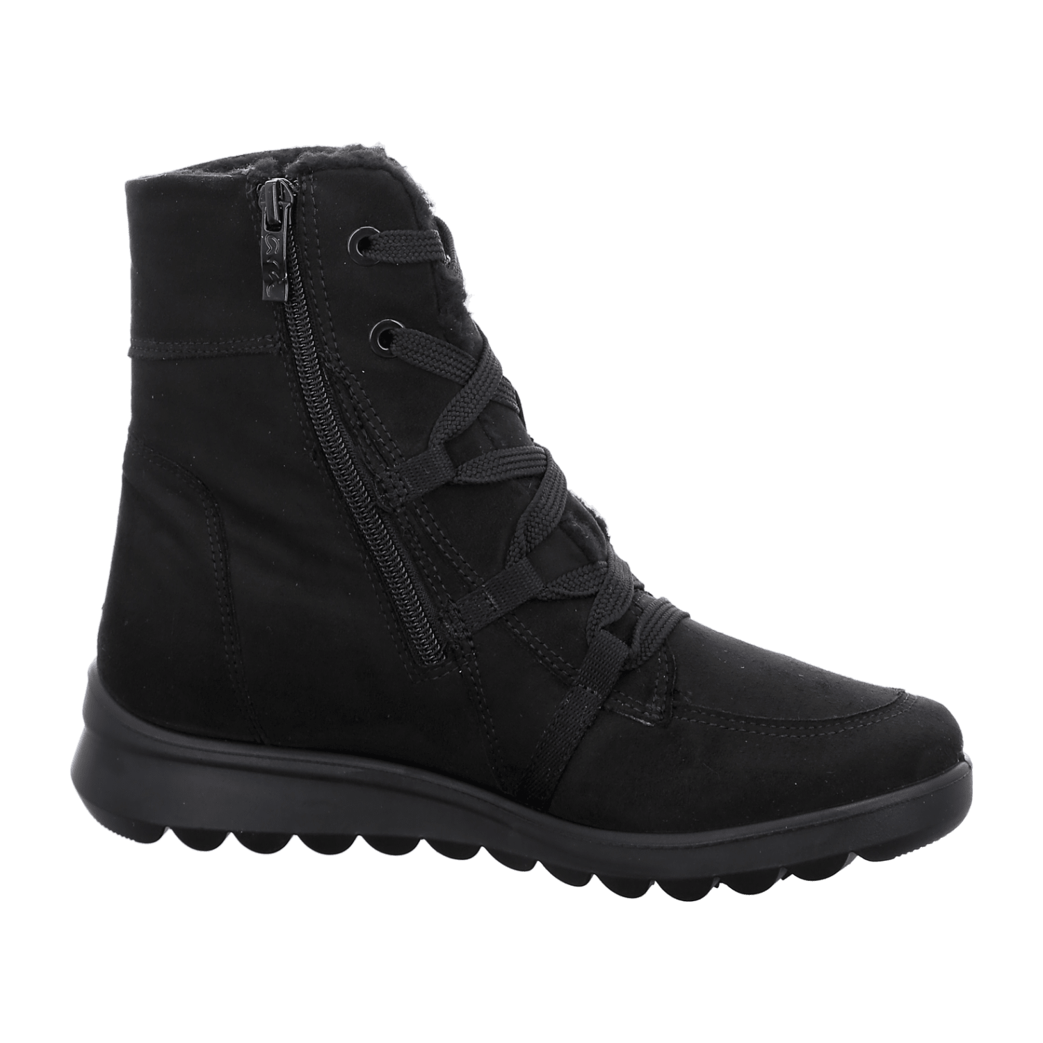 ARA Toronto Women's Winter Boots with Zipper Black Cold-Weather Lined Textile