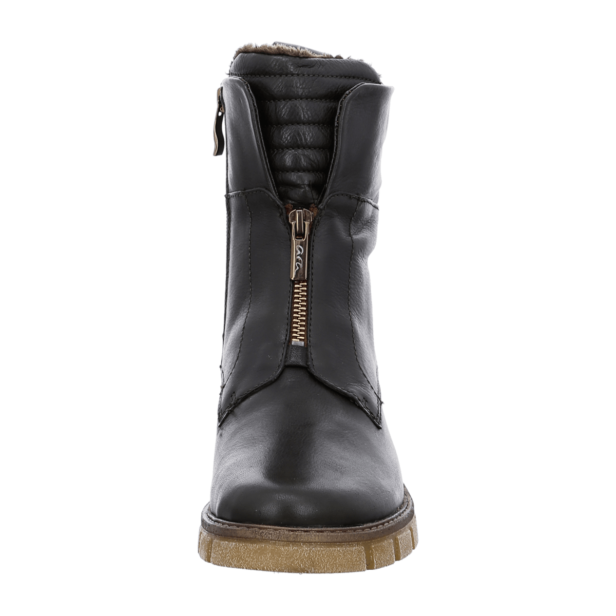 ARA DOVER Women's Boots in Green Smooth Leather with Zipper Classic Boots with Round Toe