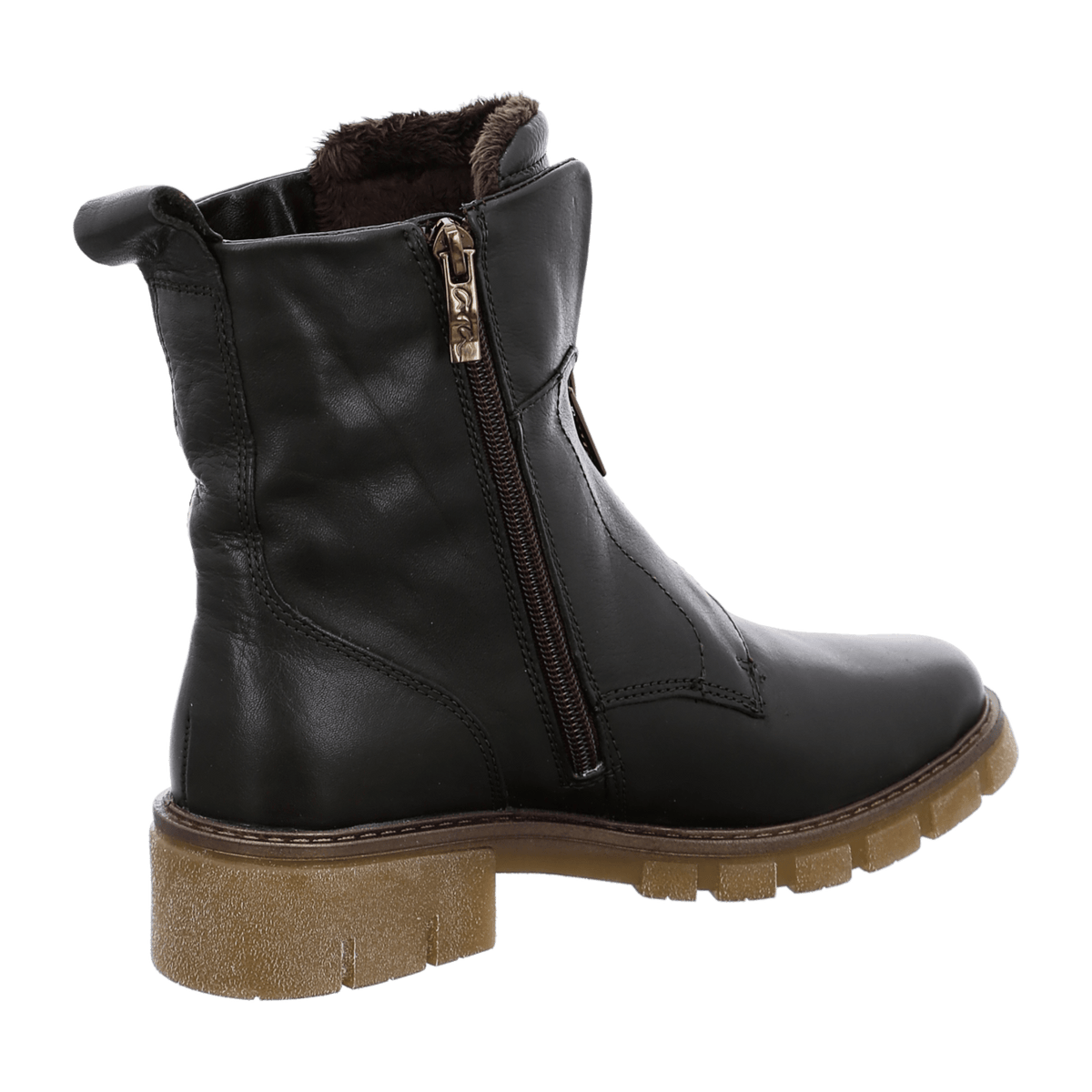 ARA DOVER Women's Boots in Green Smooth Leather with Zipper Classic Boots with Round Toe