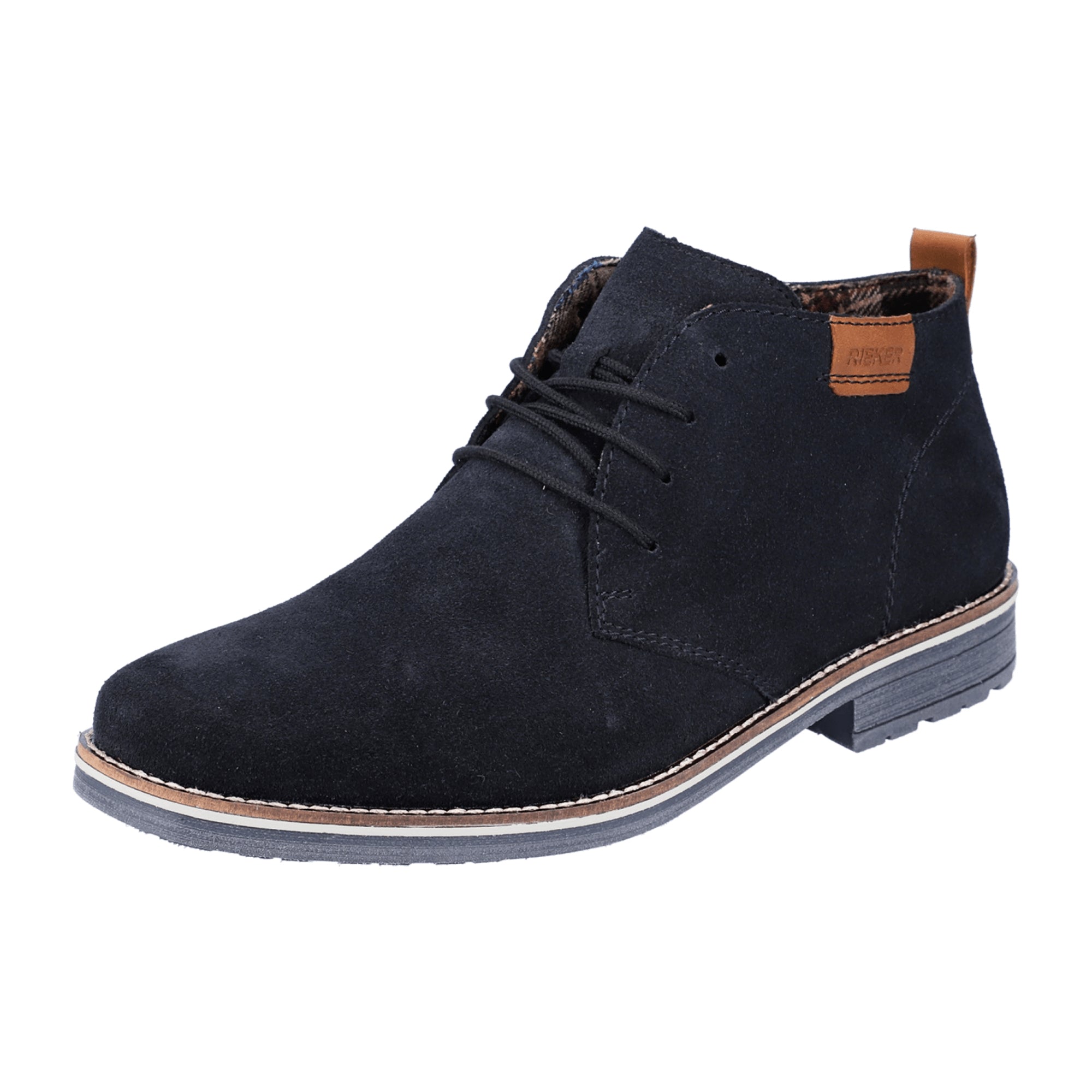 Rieker Men's Blue Lace-Up Ankle Boots Comfortable Casual Fall Winter Shoes