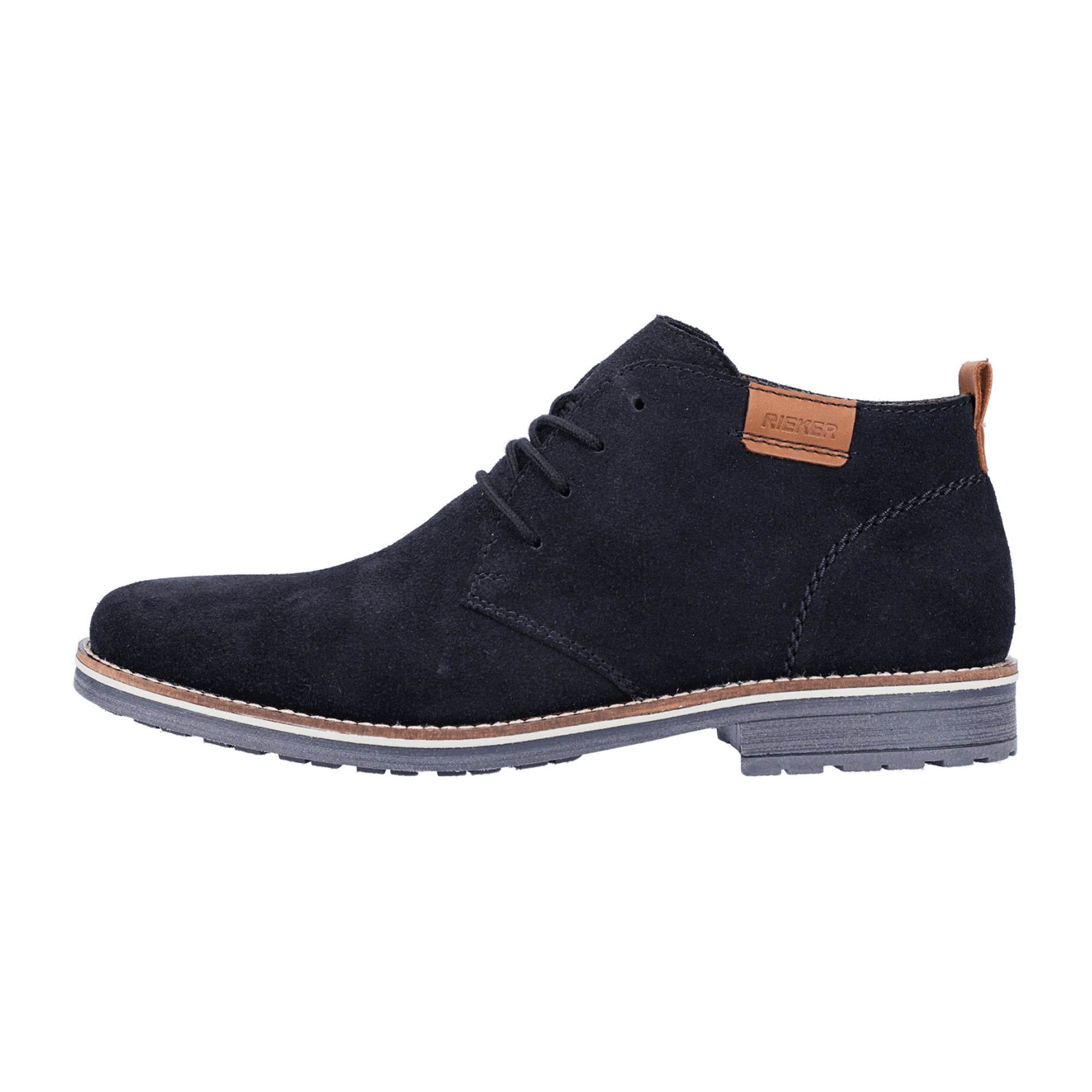 Rieker Men's Blue Lace-Up Ankle Boots Comfortable Casual Fall Winter Shoes - Bartel-Shop