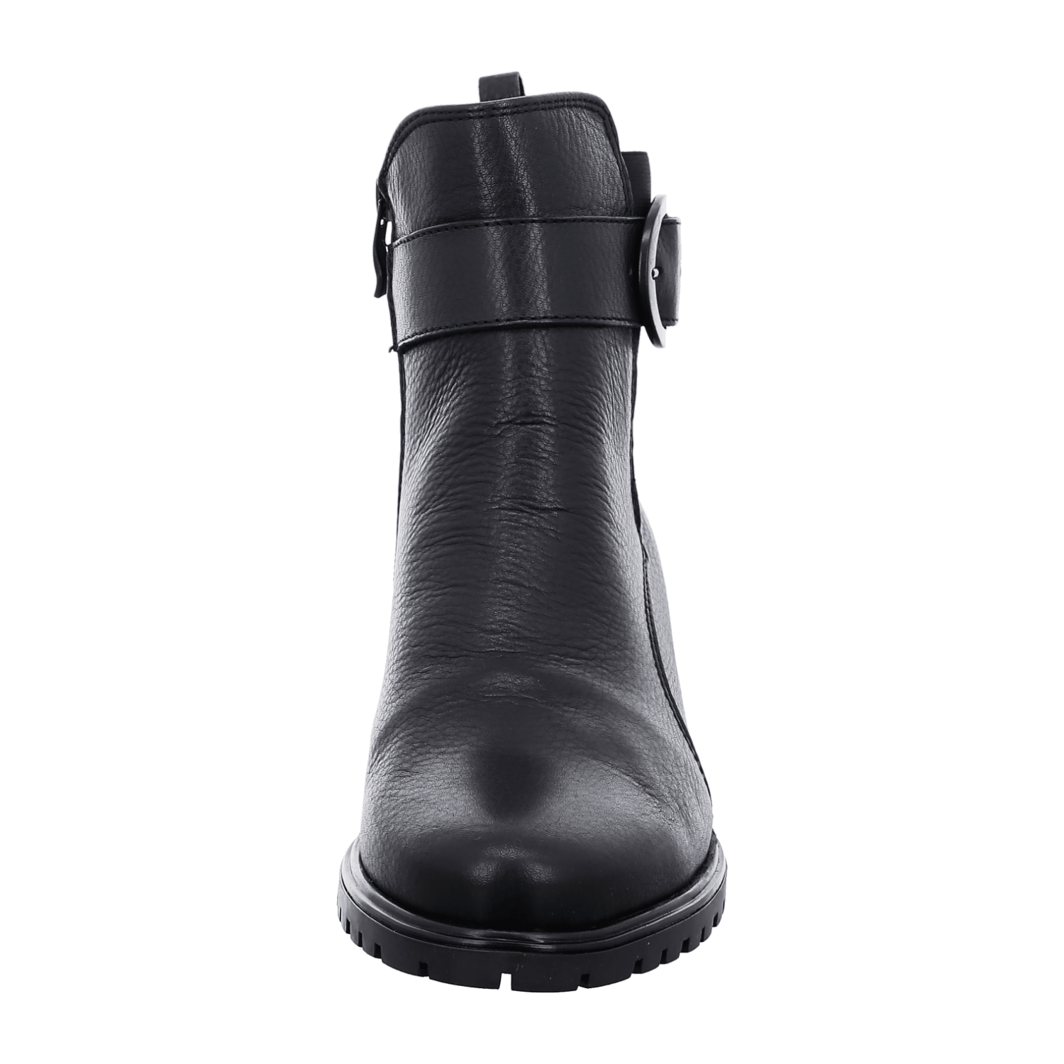 ARA RONDA Women's Boots Classic Ankle Boots in Black Smooth Leather with Zipper and Round Toe