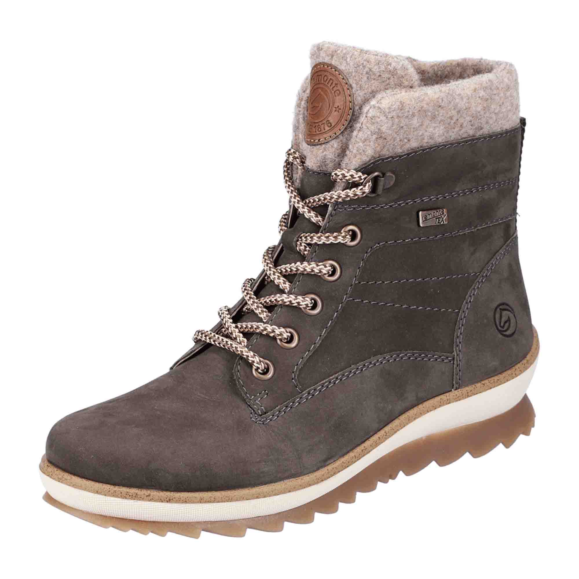 Remonte Women's Brown Boots with Warm Lining and Flexible Non-Slip Sole