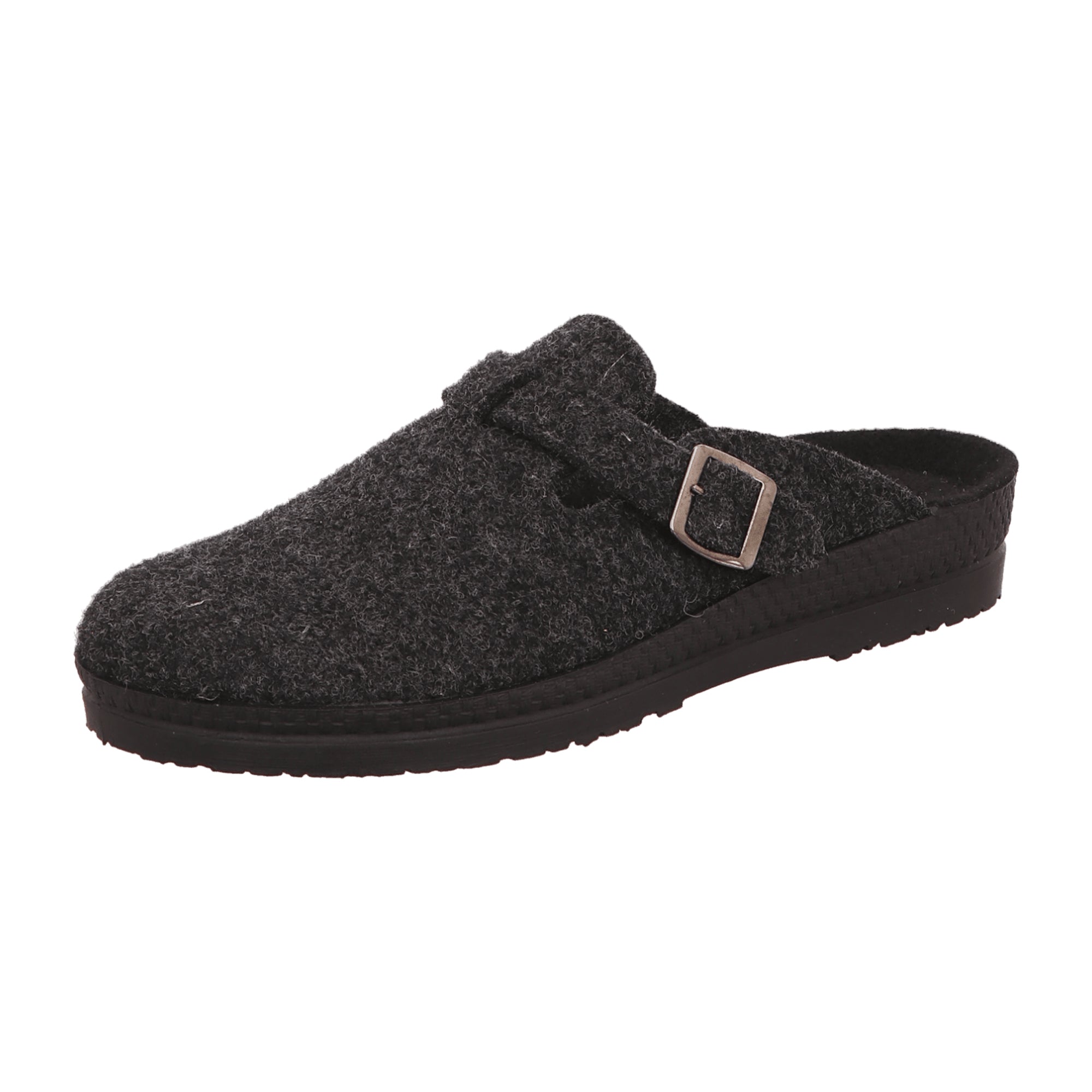 Rohde Men's Black Slip-On Shoes Textile Upper Flat Heel Round Toe