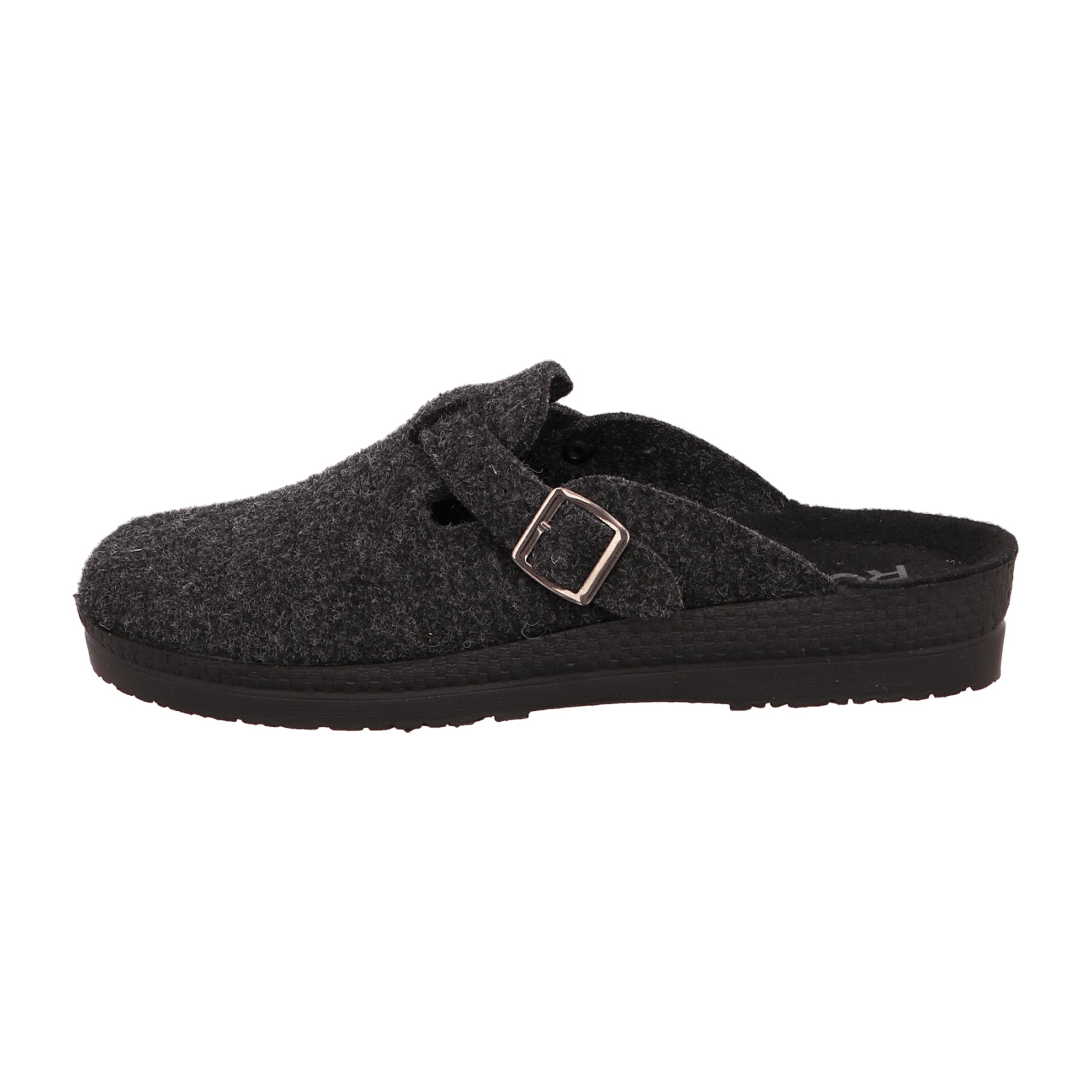 Rohde Men's Black Slip-On Shoes Textile Upper Flat Heel Round Toe