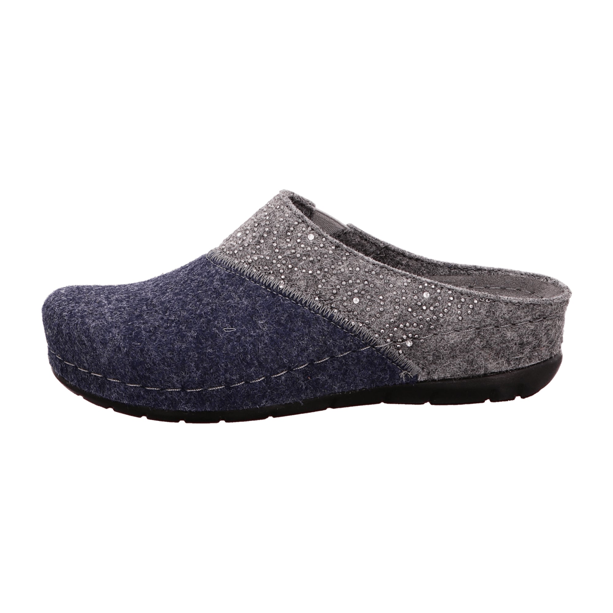 Rohde Women's Blue House Slippers Flat Heel for Fall Winter