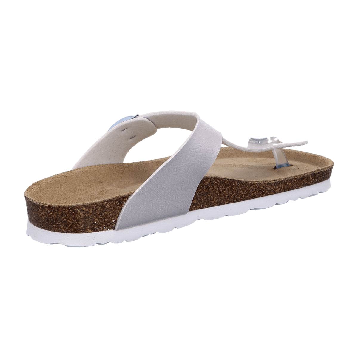 Rohde Women's Silver Pantolette Slip-On Sandals with Buckle and Open Toe