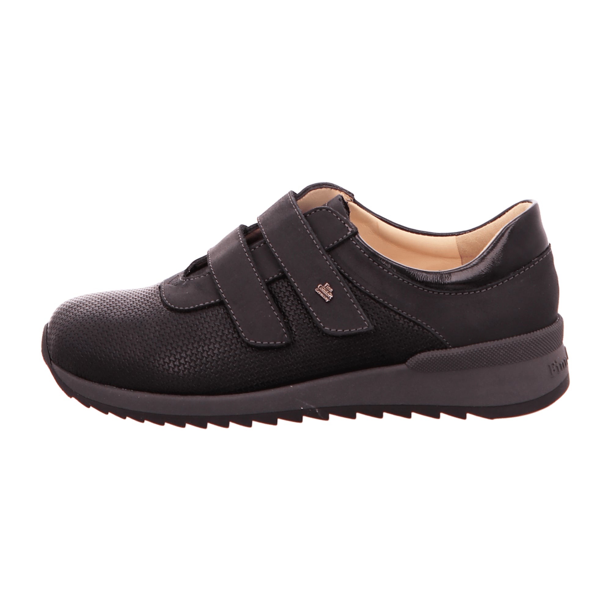 Finn Comfort Ivrea Women's Comfort Slipper in Black - Stylish Leather Ballerina Shoes with Removable Insole