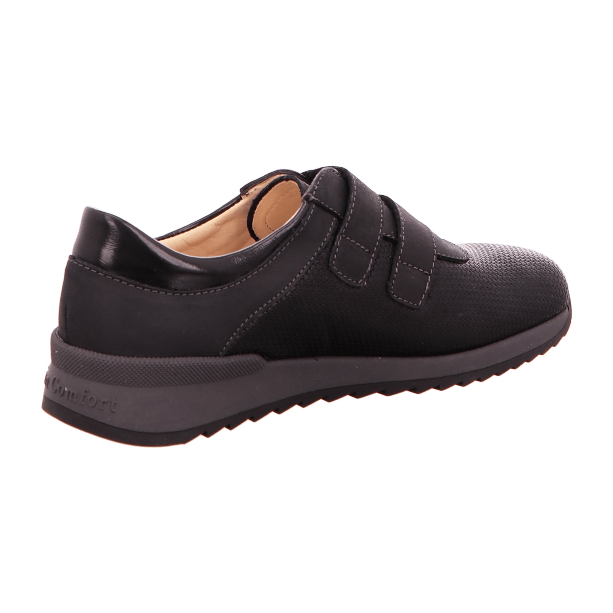 Finn Comfort Ivrea Women's Comfort Slipper in Black - Stylish Leather Ballerina Shoes with Removable Insole