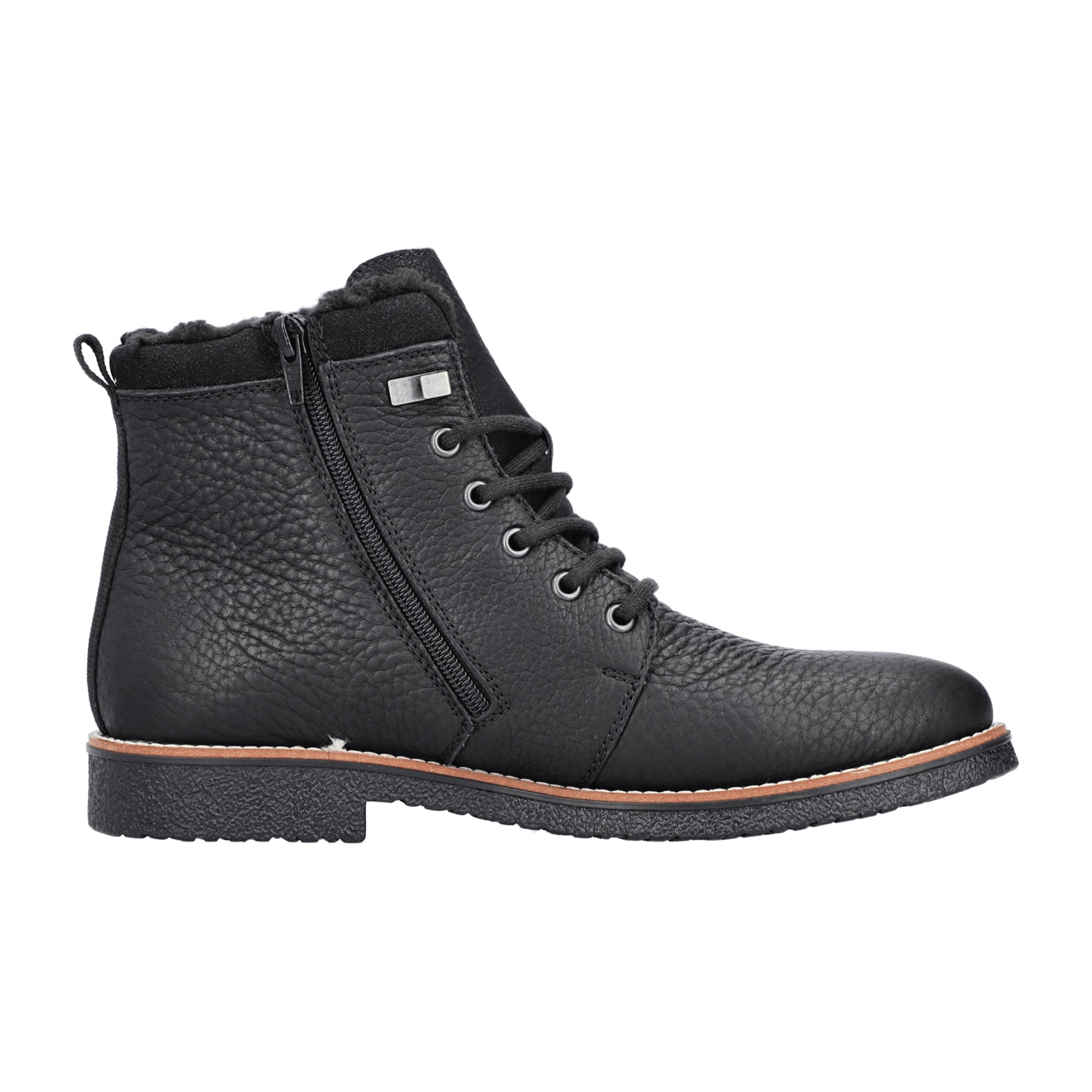 Rieker Black Men's Lace-Up Ankle Boots Comfortable Warm Winter Shoes