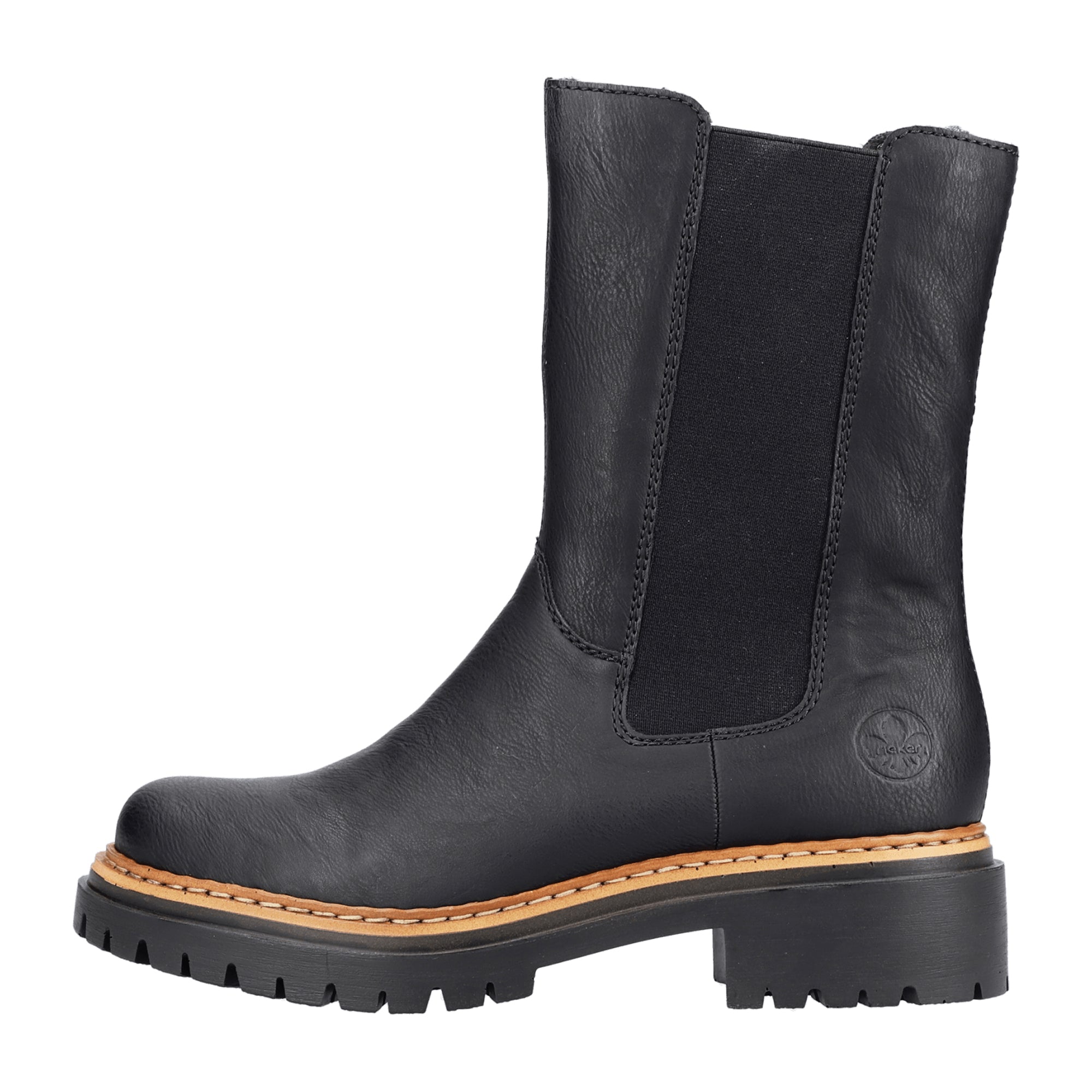 Rieker Women's Black Chelsea Boots with Warm Lining and Side Zipper - Bartel-Shop