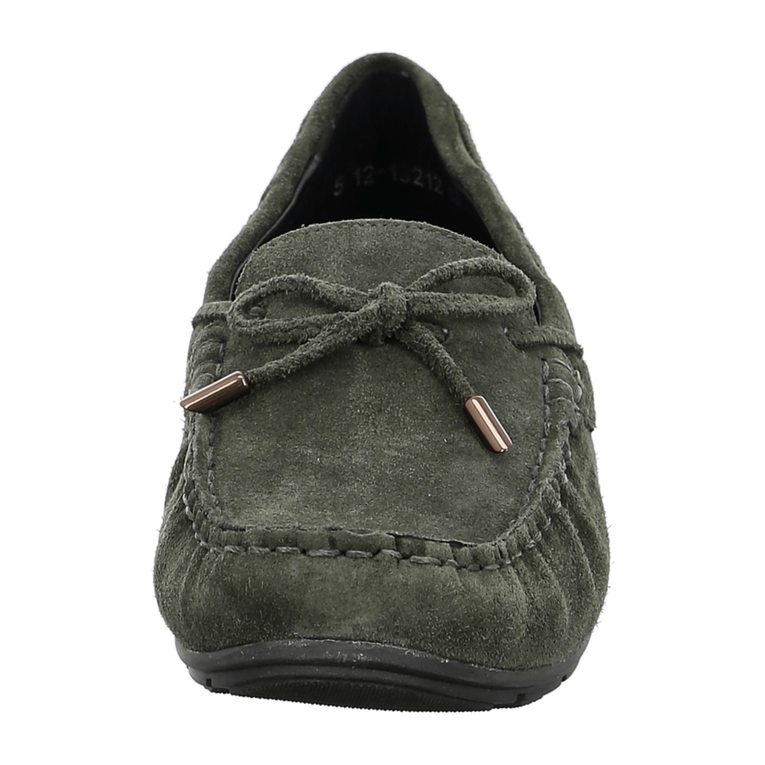 ARA ALABAMA Women's Velour Leather Moccasin in Green with Leather Lining and Rubber Sole - Slip-On - Bartel-Shop