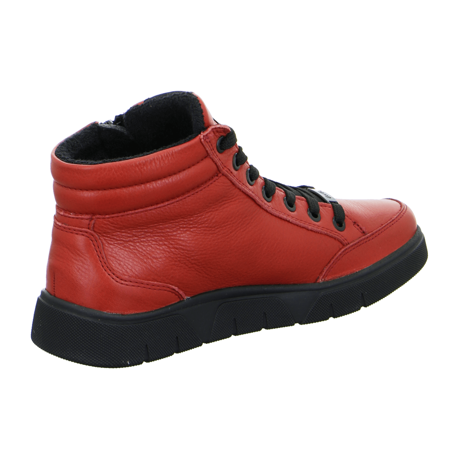 ARA ROM Women's Sneakers in Red Smooth Leather with Lace-Up Closure and Round Toe