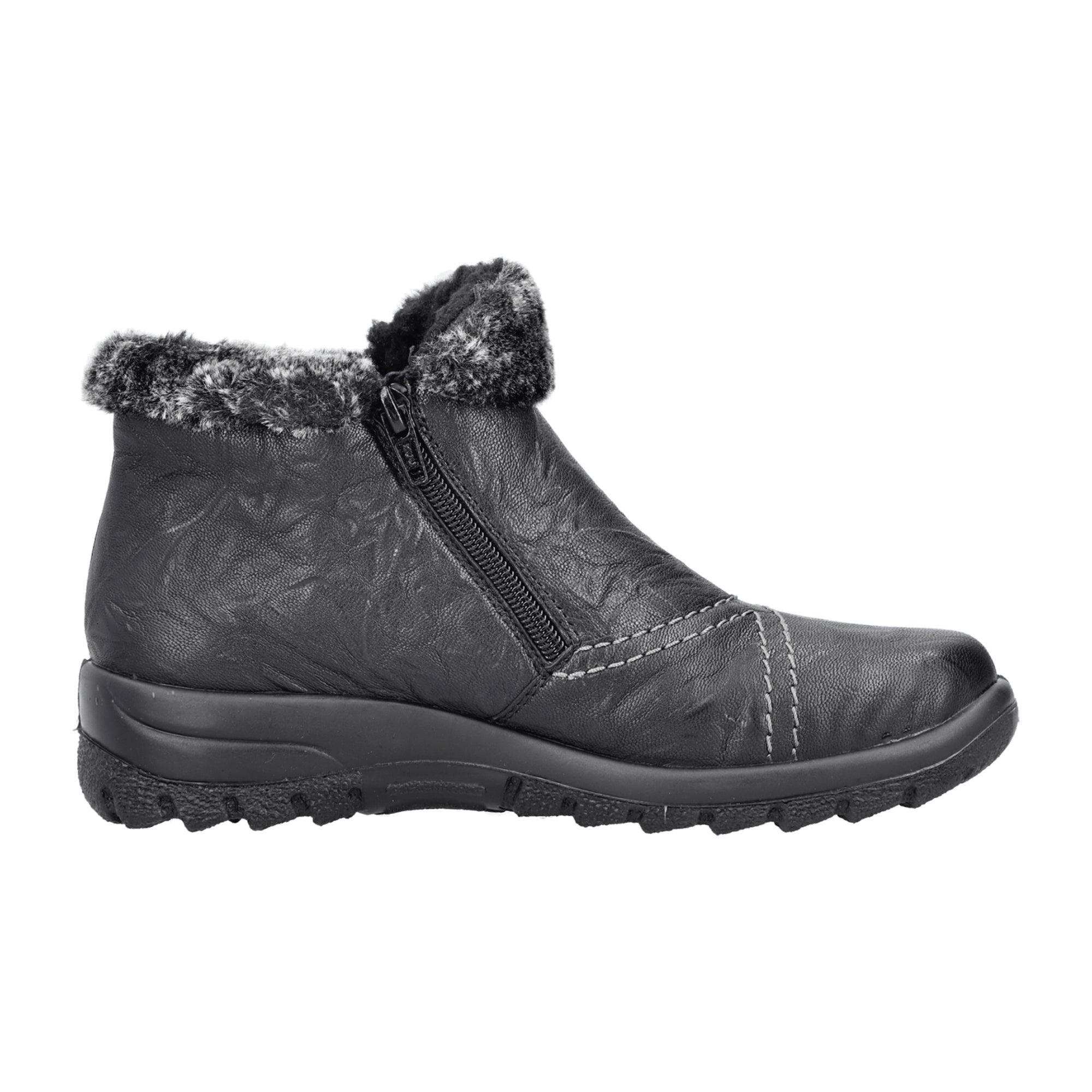 Rieker Women's Black Ankle Boots Warm Water-Resistant Comfortable Fashionable