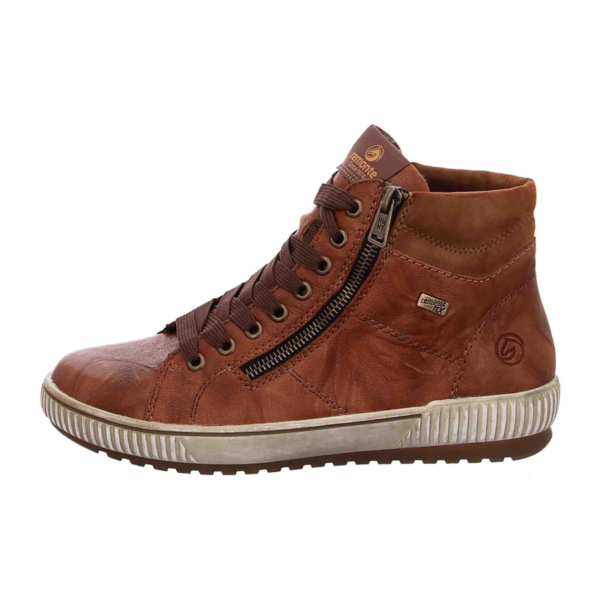 Remonte D0772-22 Women's Brown Leather Ankle Boots with SoftFoam Insole