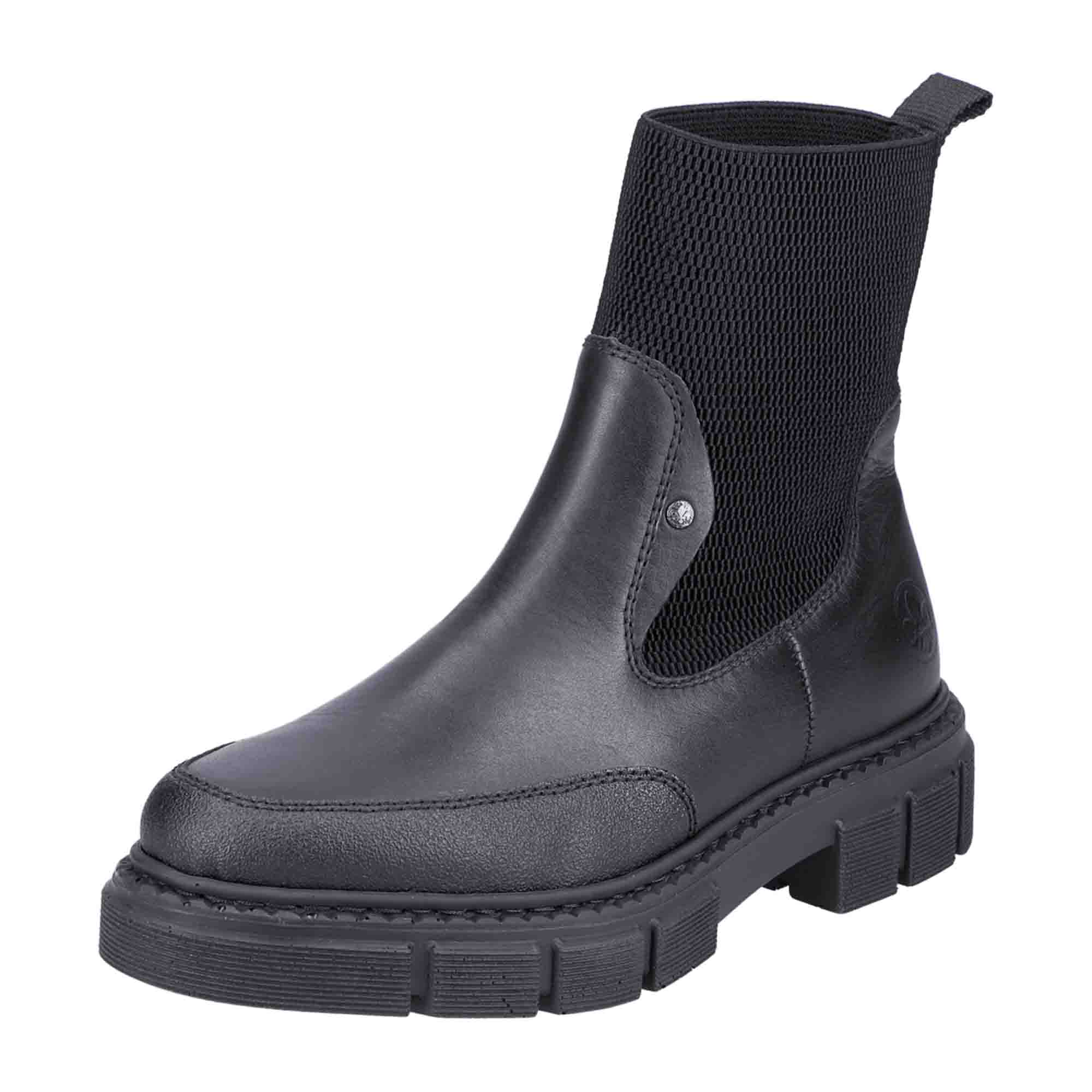 Rieker Black Ankle Boots for Women with Zipper and Warm Lining for Winter