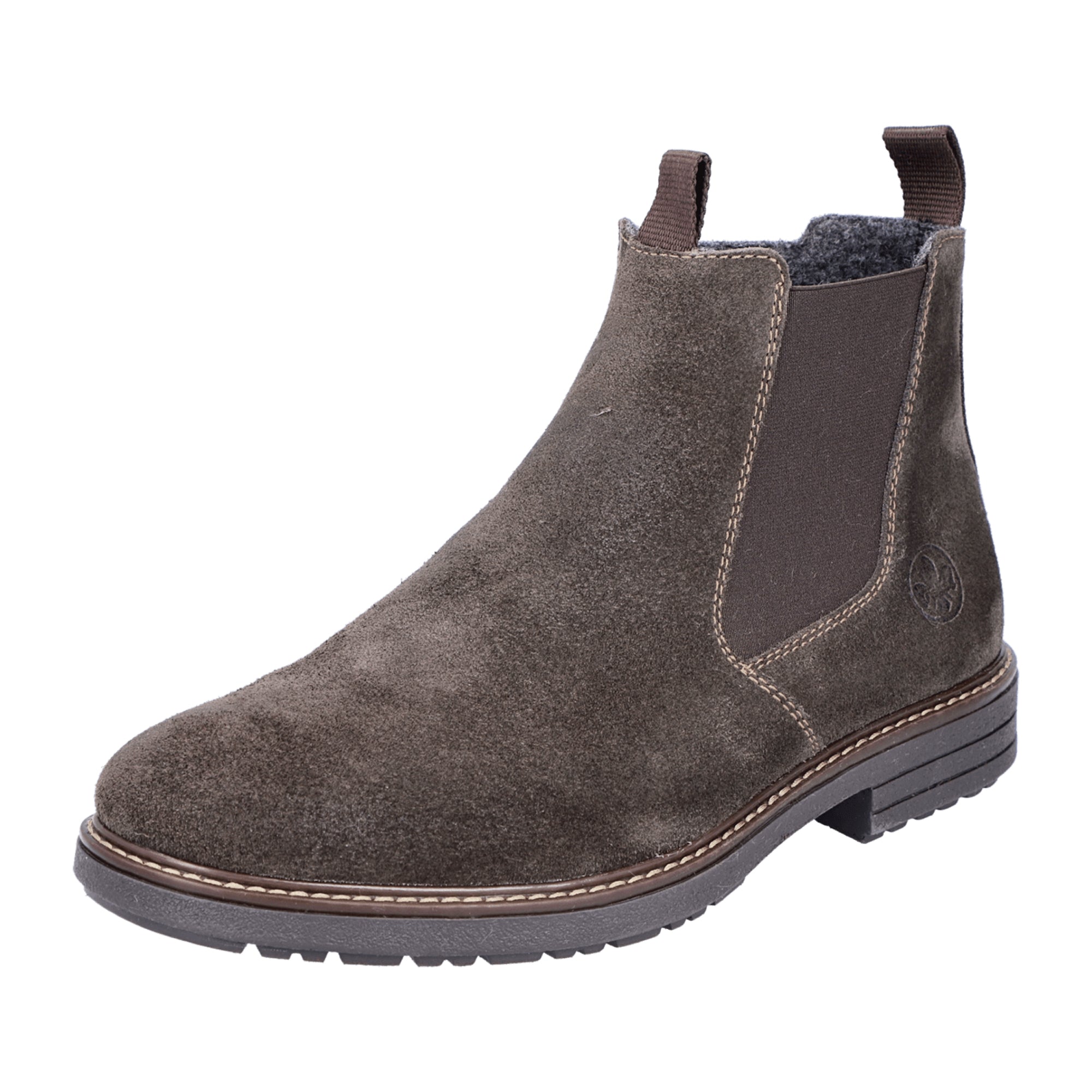Rieker Men's Brown Chelsea Boots with Zipper and Elastic Insert Comfortable Design