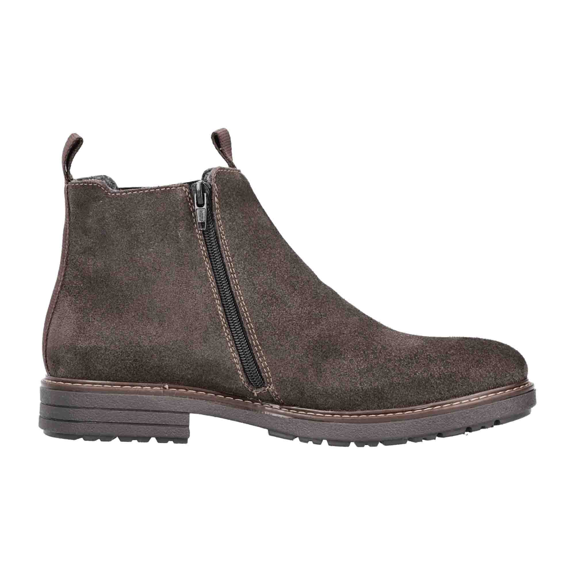 Rieker Men's Brown Chelsea Boots with Zipper and Elastic Insert Comfortable Design