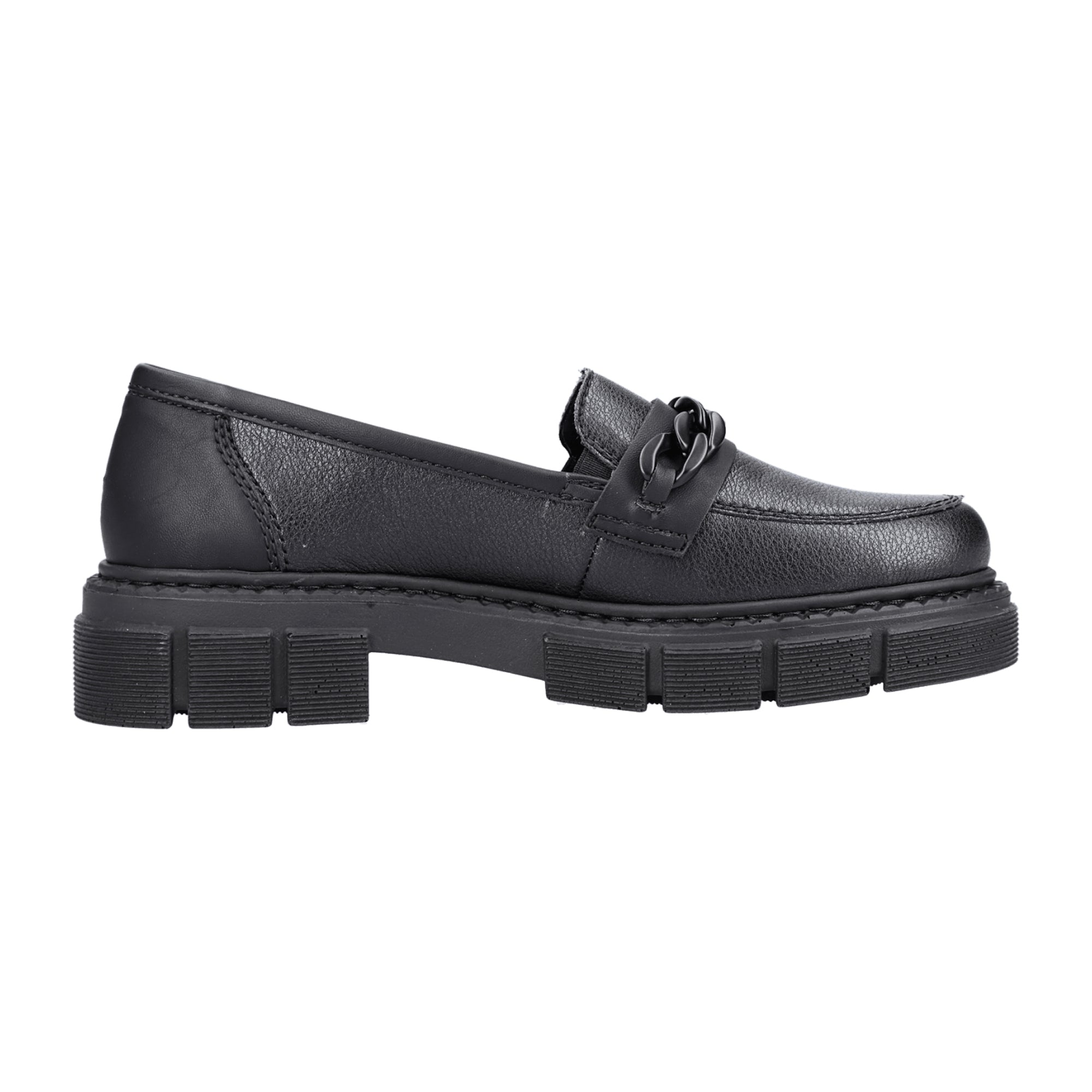 Rieker Women's Black Leather Loafers Comfortable Slip-On Business Shoes