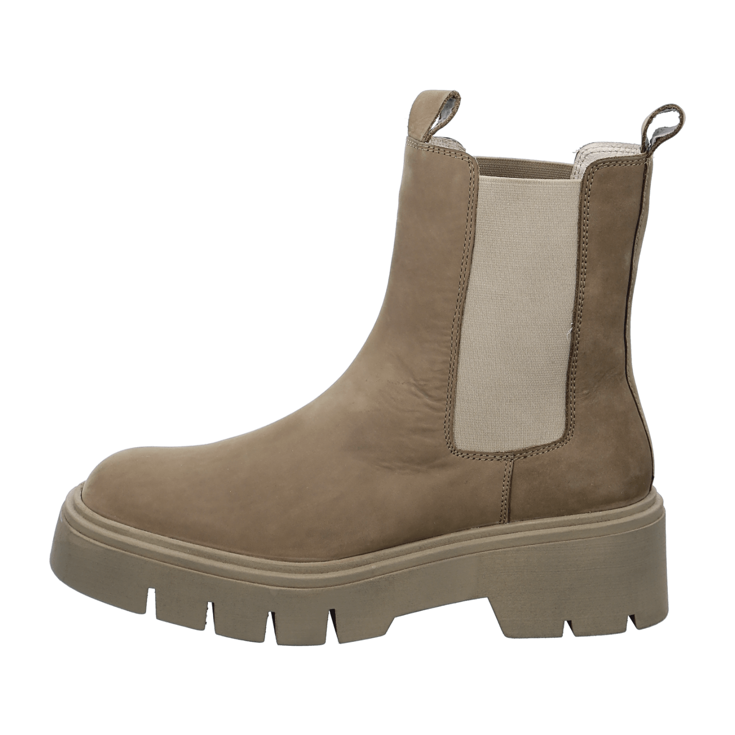 ARA STOCKHOLM Women's Beige Suede Pull-On Chelsea Boots with Round Toe