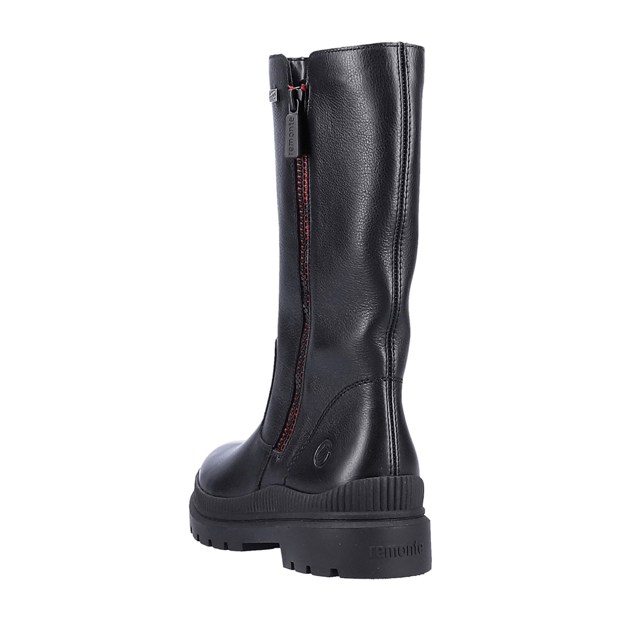 Remonte Women's Black Leather Boots Waterproof Warm Lined Easy Zip Winter