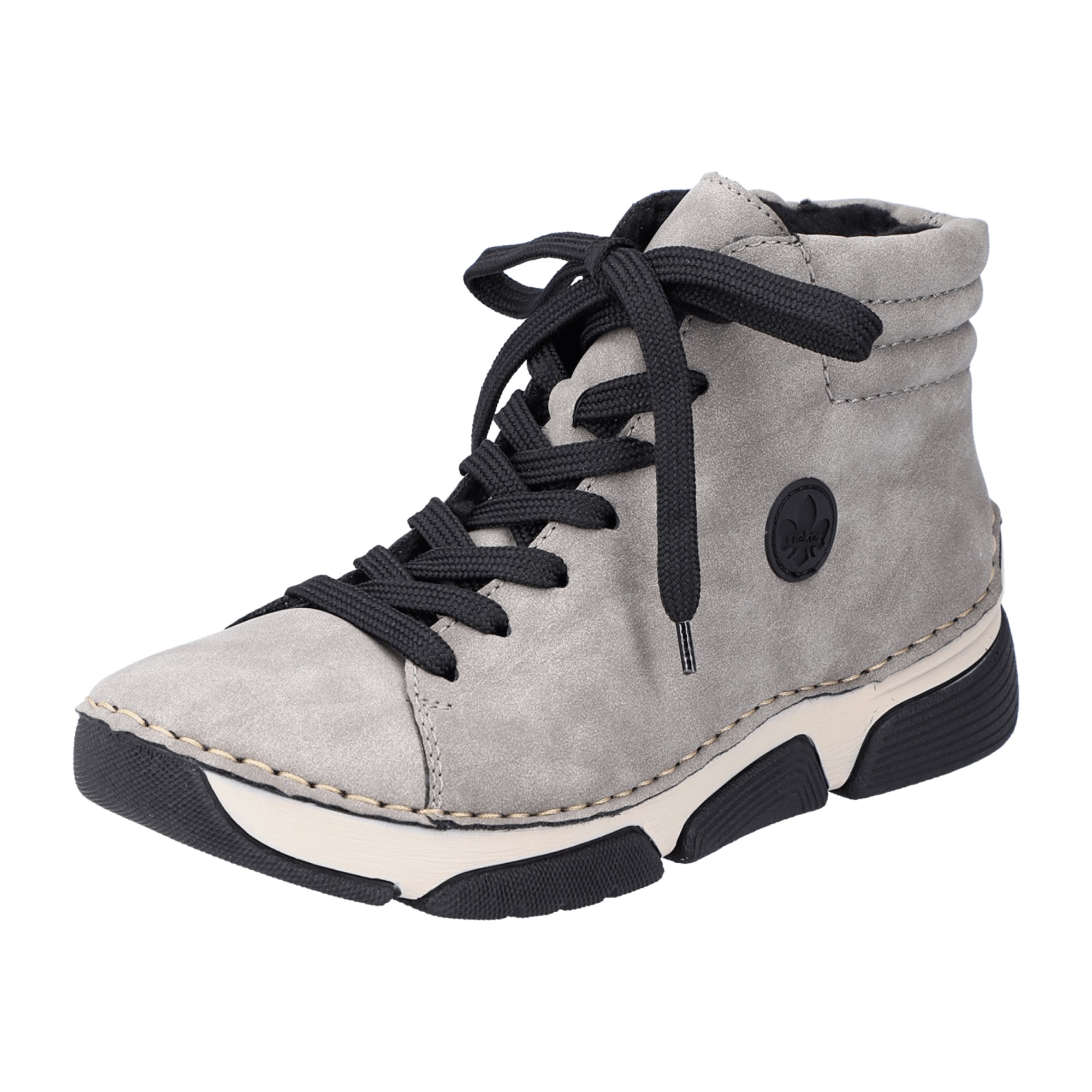 Rieker HWK Women's Gray Ankle Boots with Warm Lining and Shock Absorbing Sole