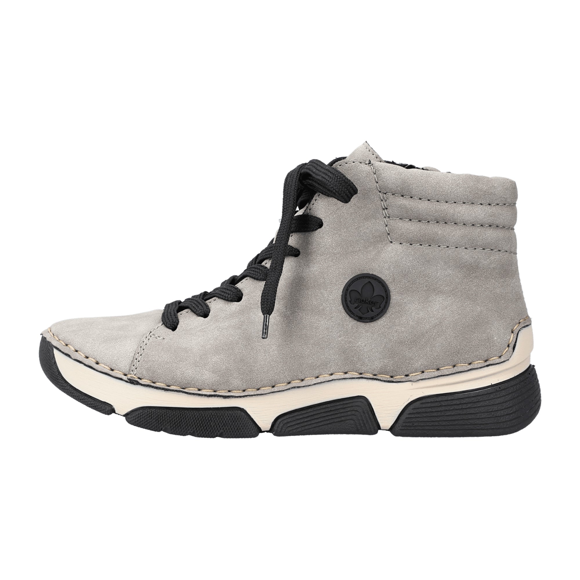 Rieker HWK Women's Gray Ankle Boots with Warm Lining and Shock Absorbing Sole